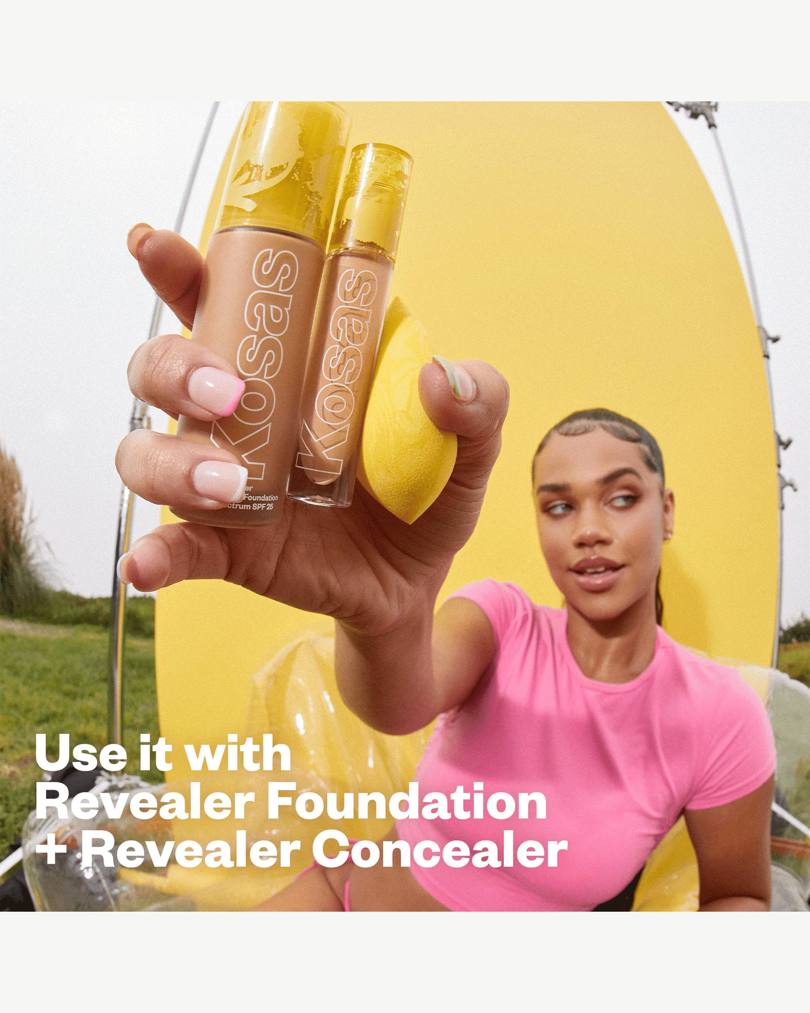Revealer Dual Ended Makeup Blender Sponge - Professional Beauty Blending Tool for Foundation, Concealer & Powder - Perfect for Everyday Makeup & On-The-Go Touch Ups