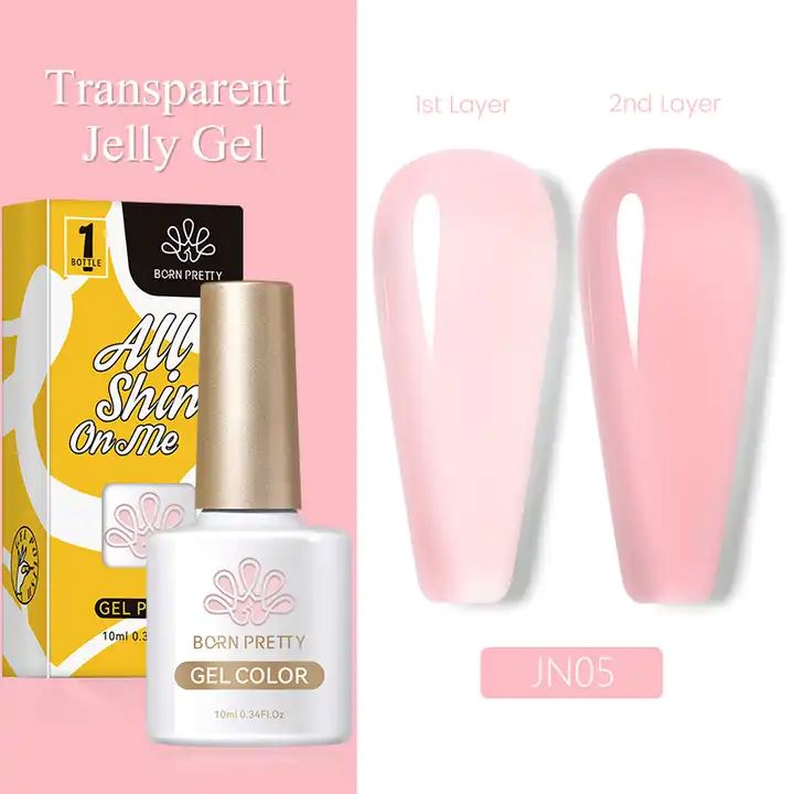 Born Pretty Jelly Nude Gel Polish - Long Lasting Soak Off UV LED Nail Polish for Salon & Home Manicure - Perfect for Weddings, Parties & Everyday Wear