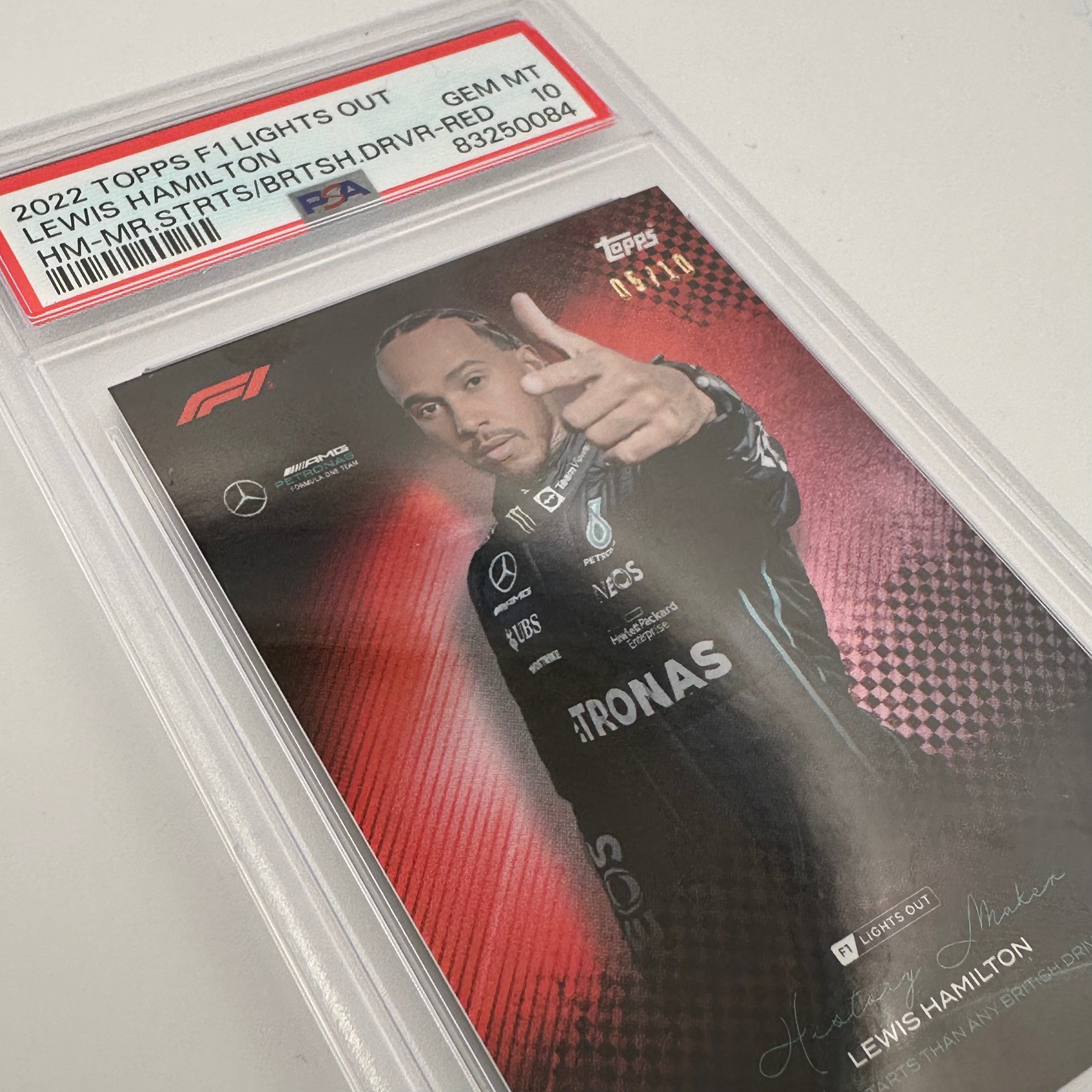 PSA 10 Graded 2005 Lewis Hamilton History Maker Red - Rare F1 Racing Collectible for Sports Memorabilia Display & Investment