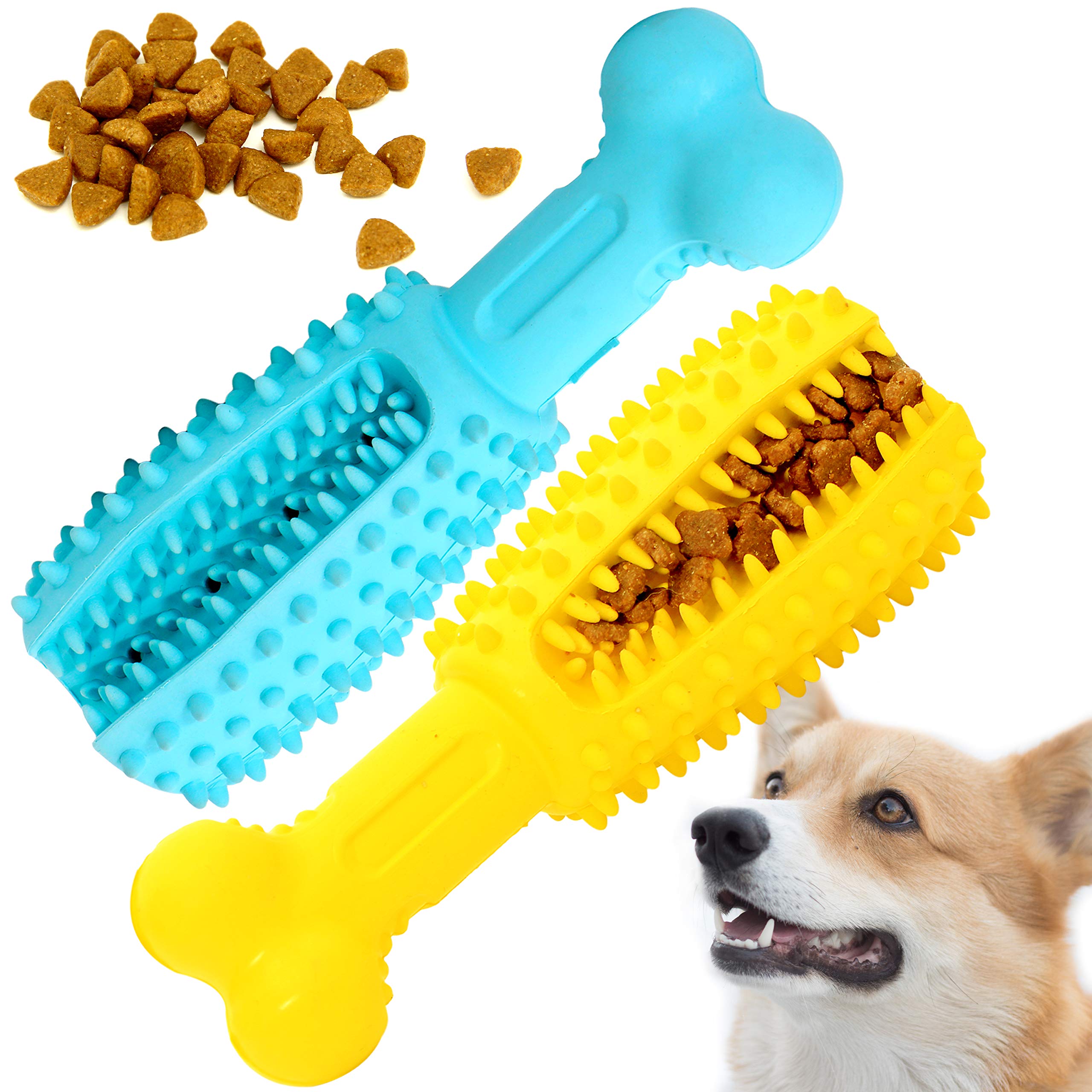 Youngever 2 Pack Large Dog Chew Toys (5.8 Inch) - Dental Treat Dispenser for Teeth Cleaning, Chewing & Fetching | Interactive Pet Toy for Aggressive Chewers & Puppy Training