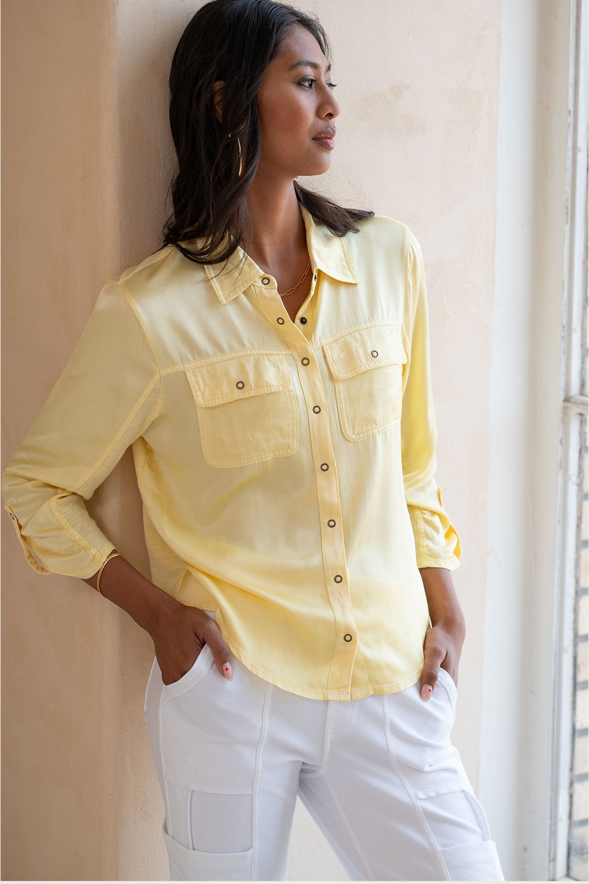 Sedgwick Snap Up Women's Casual Button-Up Shirt - Stylish & Comfortable for Everyday Wear, Work, and Outings