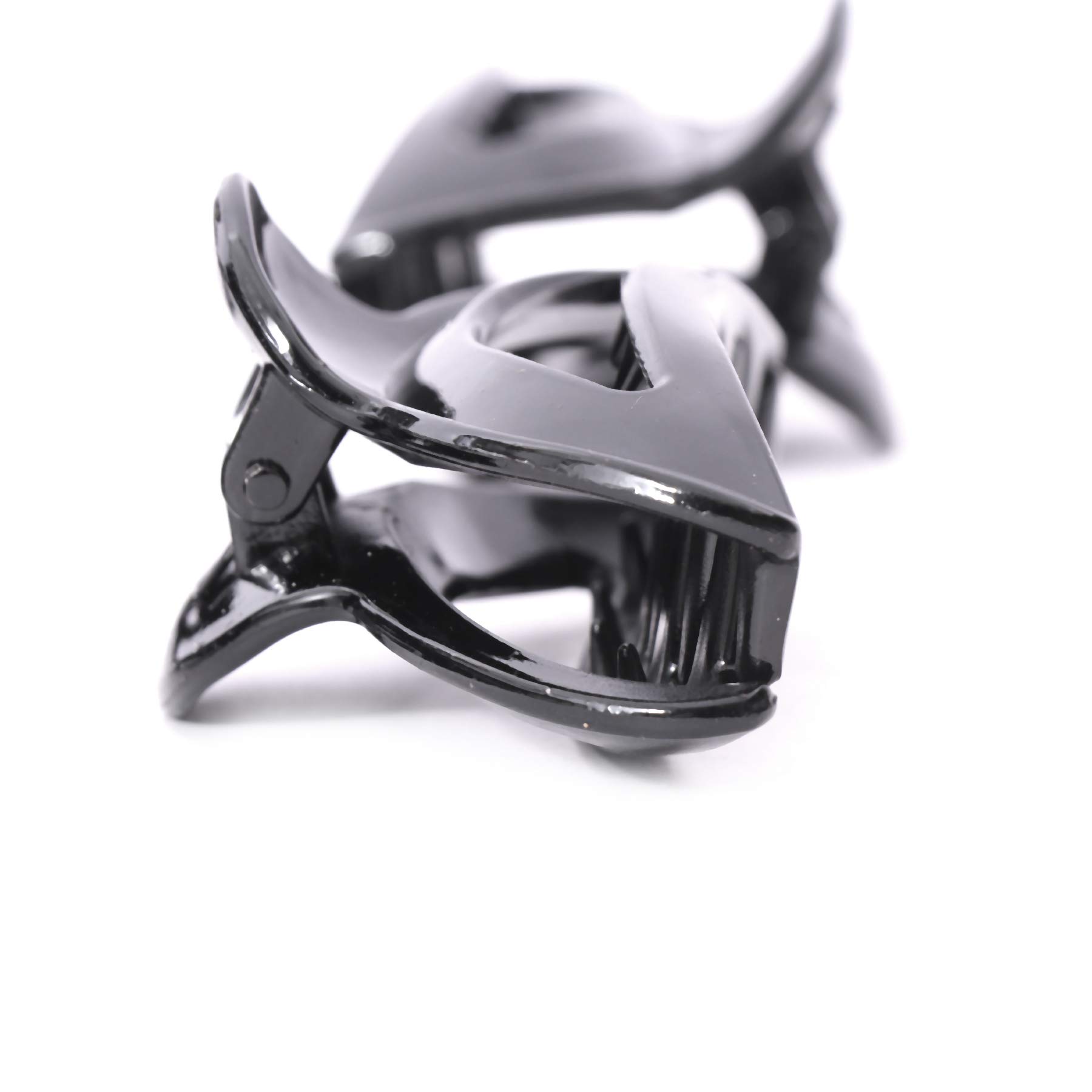 Navjai Black Plastic Hair Claw Clips for Women - Medium Size Trendy Hair Clips (Pack of 6) - Perfect for Ponytails, Buns & Everyday Hairstyles