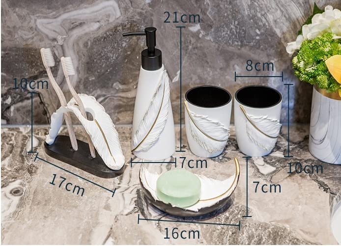Toothbrush Holder & Mouthwash Cup Set - Bathroom Organizer for Sink Countertop | Perfect for Home, Hotel, and Travel Use
