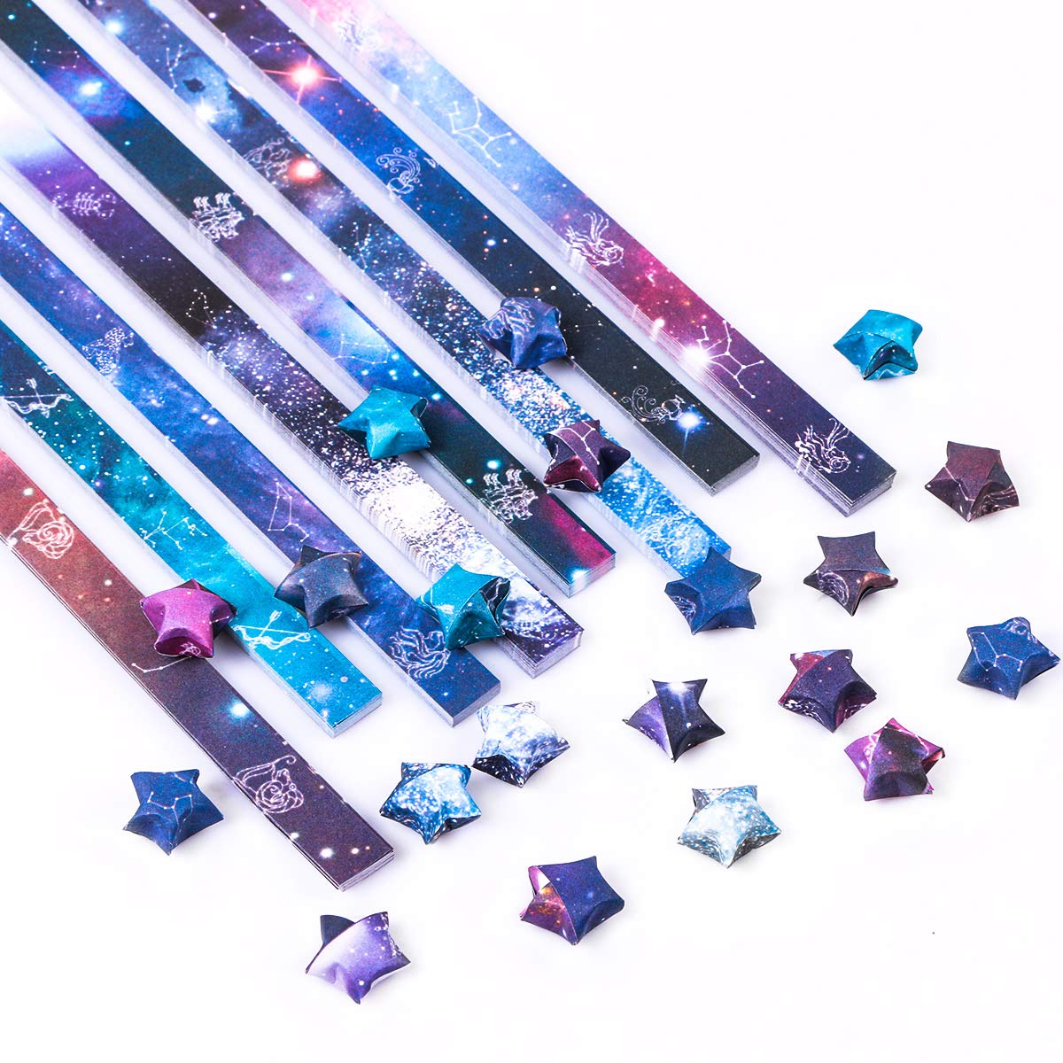 540 Sheets Origami Star Paper Strips - DIY Constellation Crafts, Lucky Star Folding Paper for Handmade Arts, Home Decor & Party Favors | Perfect for Scrapbooking, Gift Wrapping & Relaxation Therapy