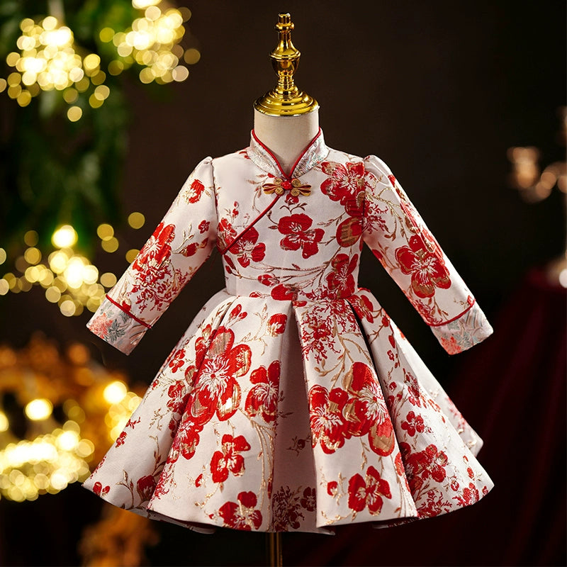 Red Cheongsam Dress for Baby Girls - Chinese New Year & Birthday Party Outfit | Perfect for Festivals, Photos & Special Occasions