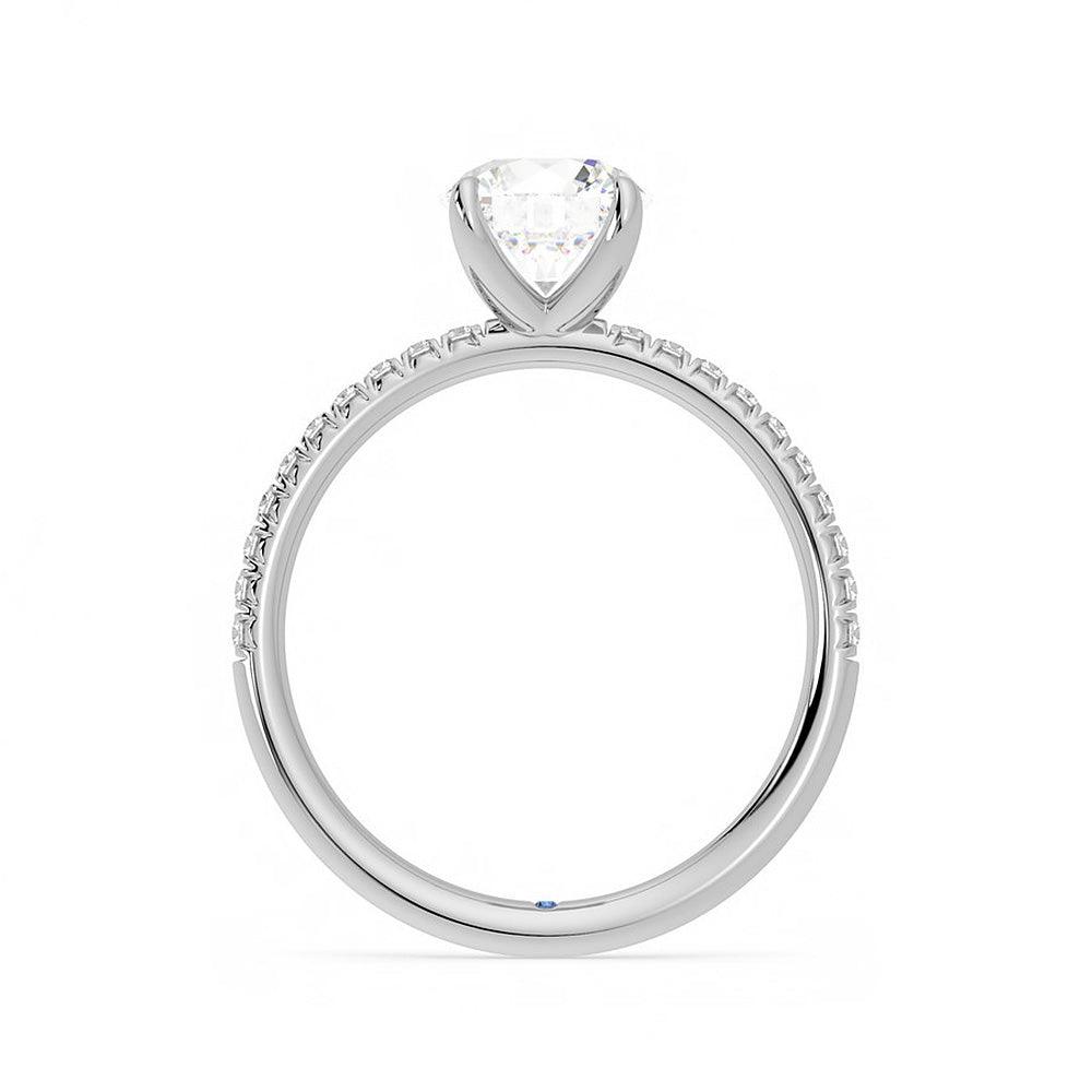 4 Prong Round Moissanite Engagement Ring with Hidden Anniversary Stone - Elegant Wedding Band for Proposals, Anniversaries & Special Occasions