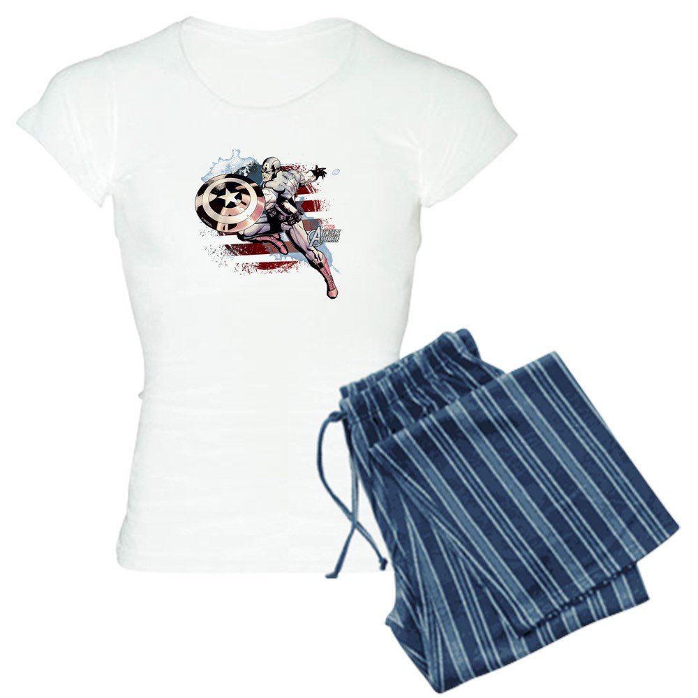 Grunge Captain America Women's Light Pajamas - Soft Sleepwear for Women - Perfect for Lounge, Sleep & Superhero Fans