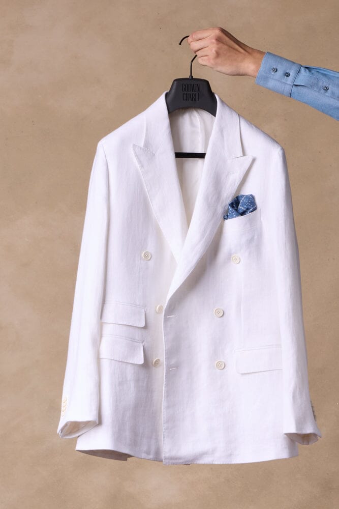 Alec DB Suit - White Linen Men's Formal Wear | Elegant Wedding, Business & Special Occasion Attire