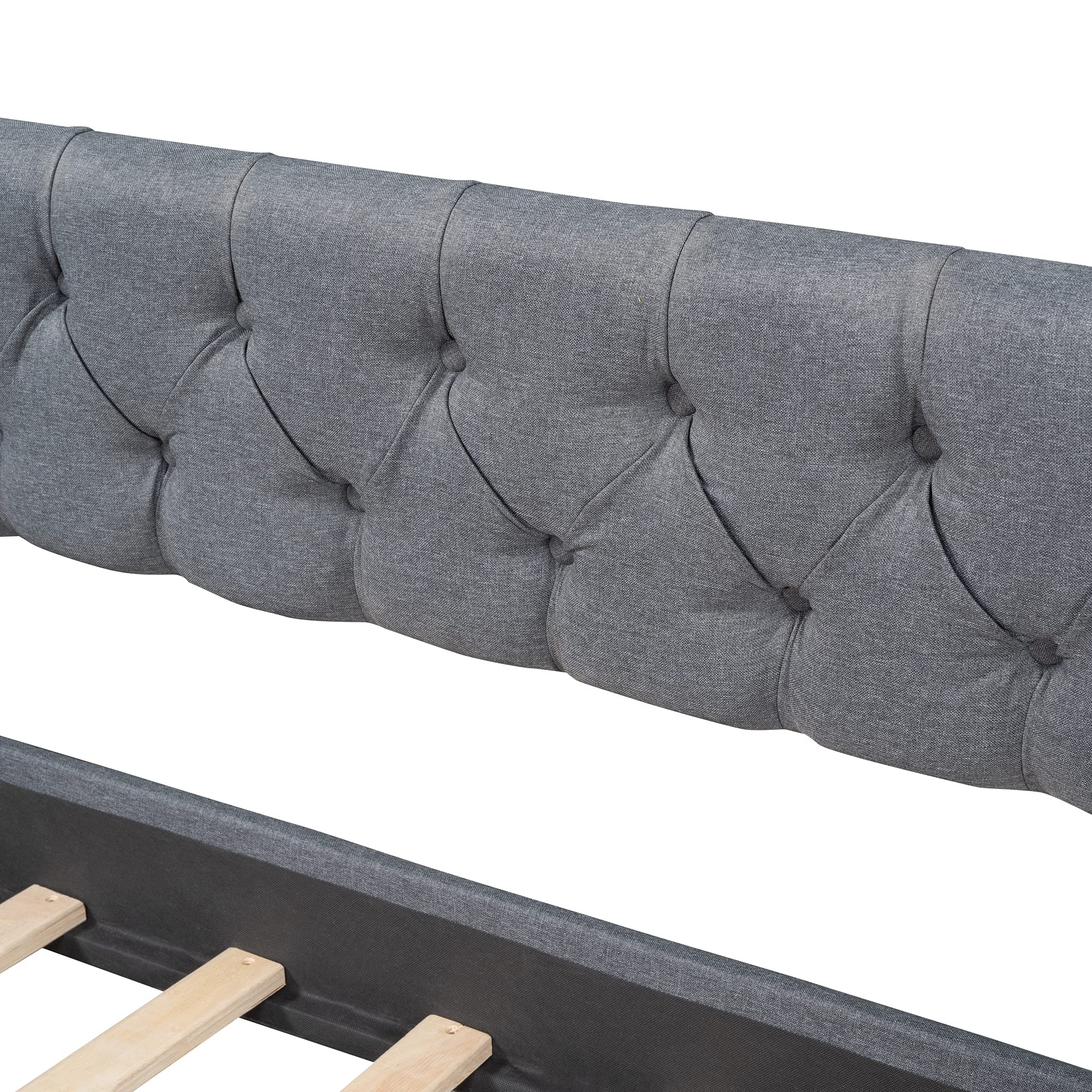 Gray Velvet Upholstered Daybed with 2 Drawers - Twin Size Sofa Bed with Wooden Slat Support for Living Room & Bedroom - Perfect for Guest Sleeping, Lounge Relaxation & Small Space Solutions