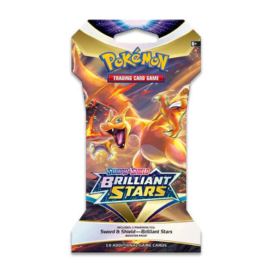 Brilliant Stars Pokémon TCG Sleeved Booster Pack - 10 Cards Per Pack for Collectors & Battles | Perfect for Trading, Gaming & Display