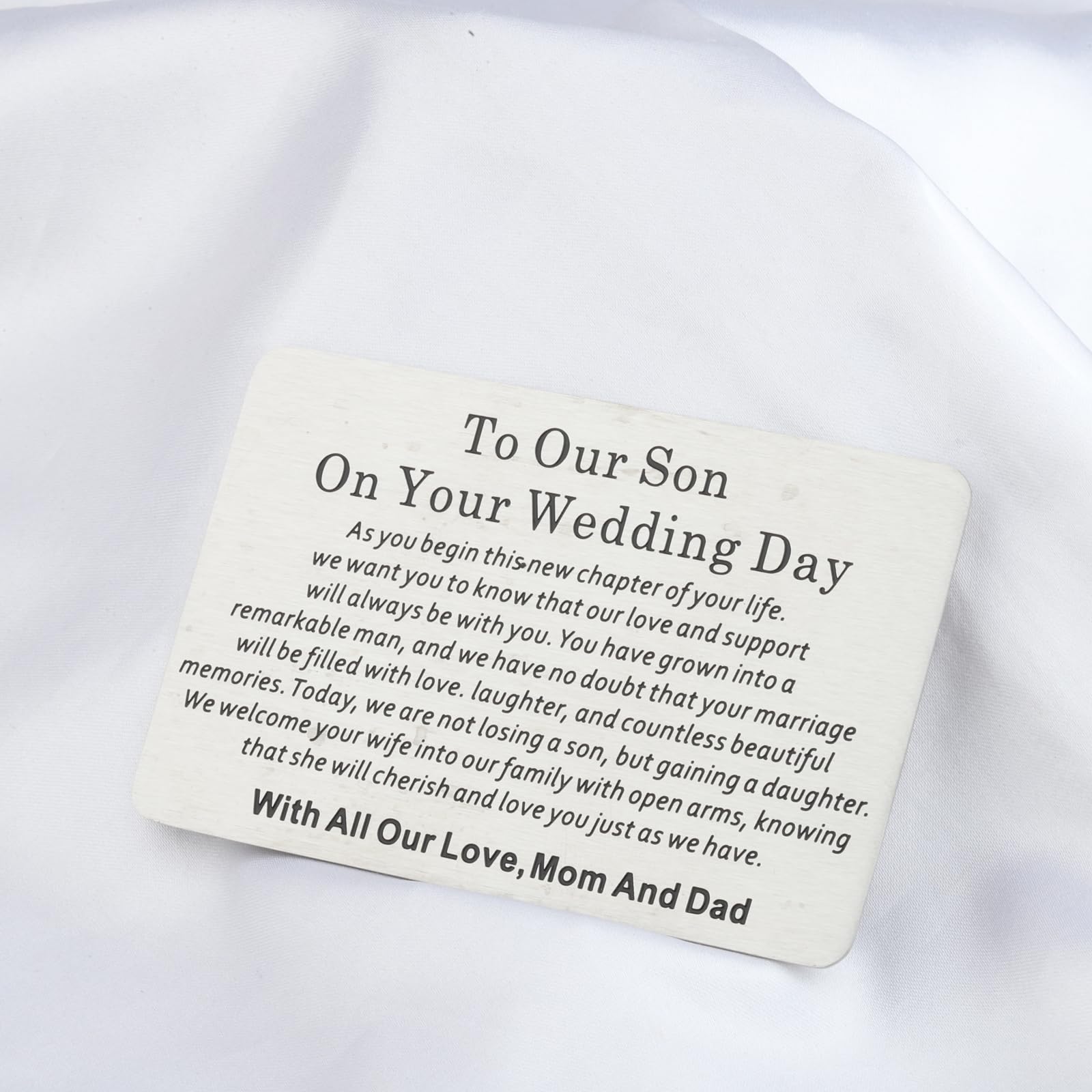 Son Wedding Gift Wallet Card - Groom Gift from Parents for Wedding Day - Perfect for Ceremonies & Speeches