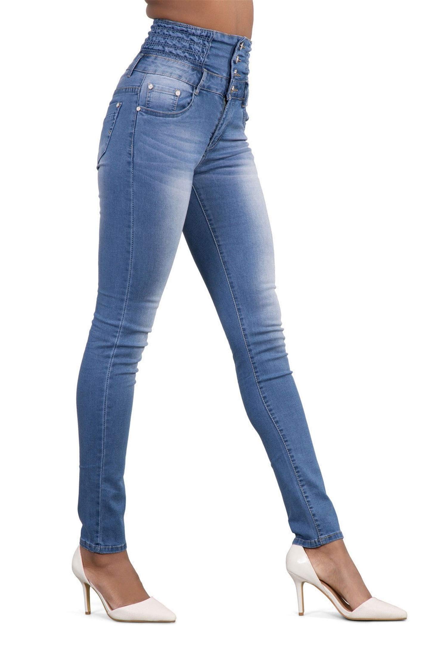 Andongnywell Women's High Waist Slim Jeans - Casual Denim Pants for Everyday Wear