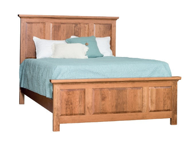 Charleston Raised Panel Bed - Queen Size Wooden Bed Frame with Classic Design for Master Bedroom | Elegant Home Furniture for Bedroom Decor