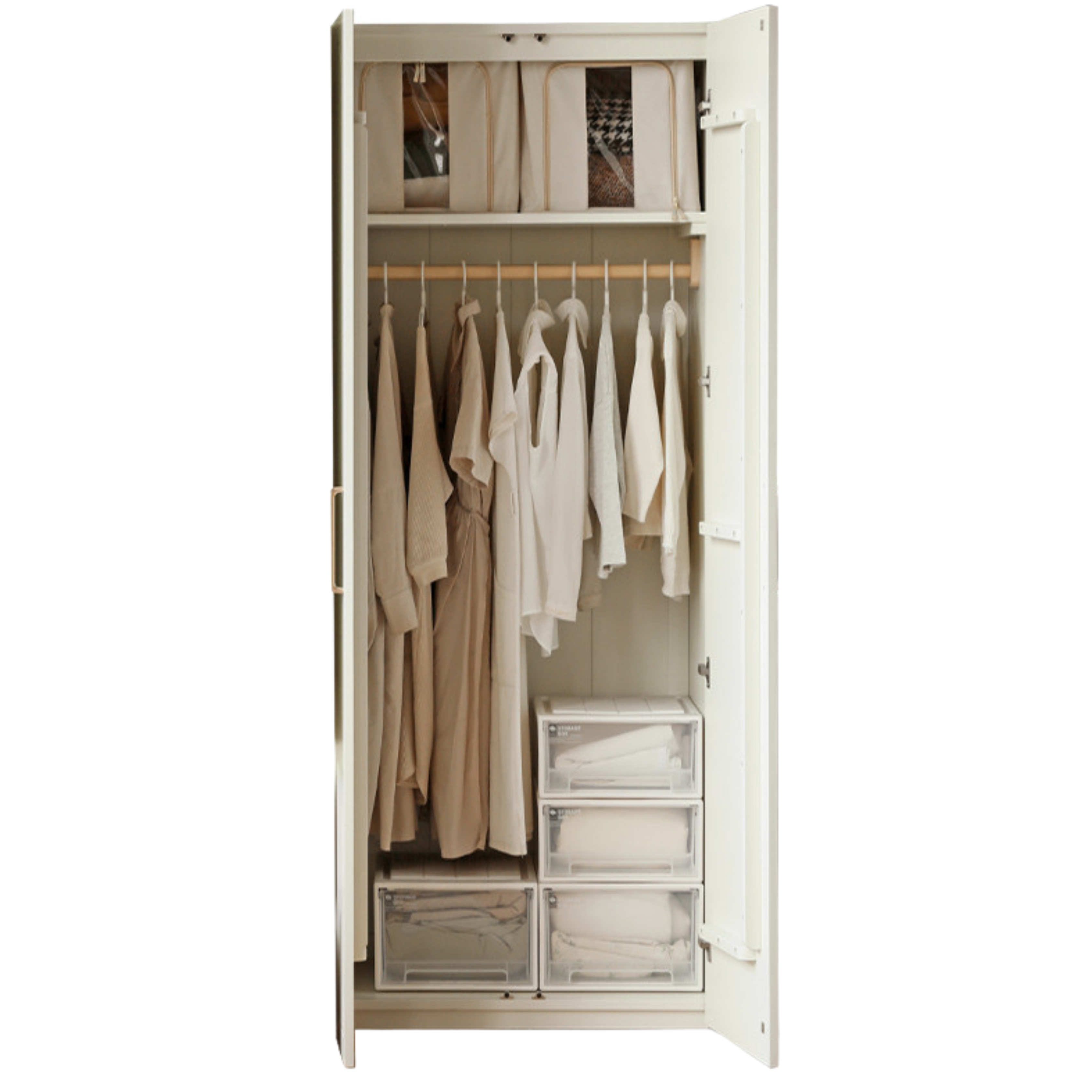 35.4x23.2x86.6 inch /90x59x220сm / Warm White / 0.9-meter two door wardrobe long style