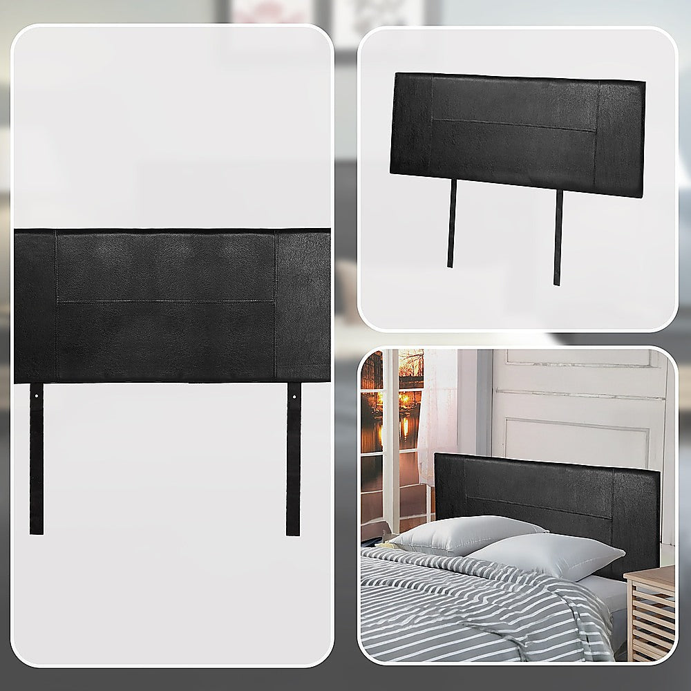 Queen Size PU Leather Bed Headboard - Modern Upholstered Bed Frame with Button Tufting (Black) - Perfect for Master Bedroom, Guest Room, and Dorm Decor