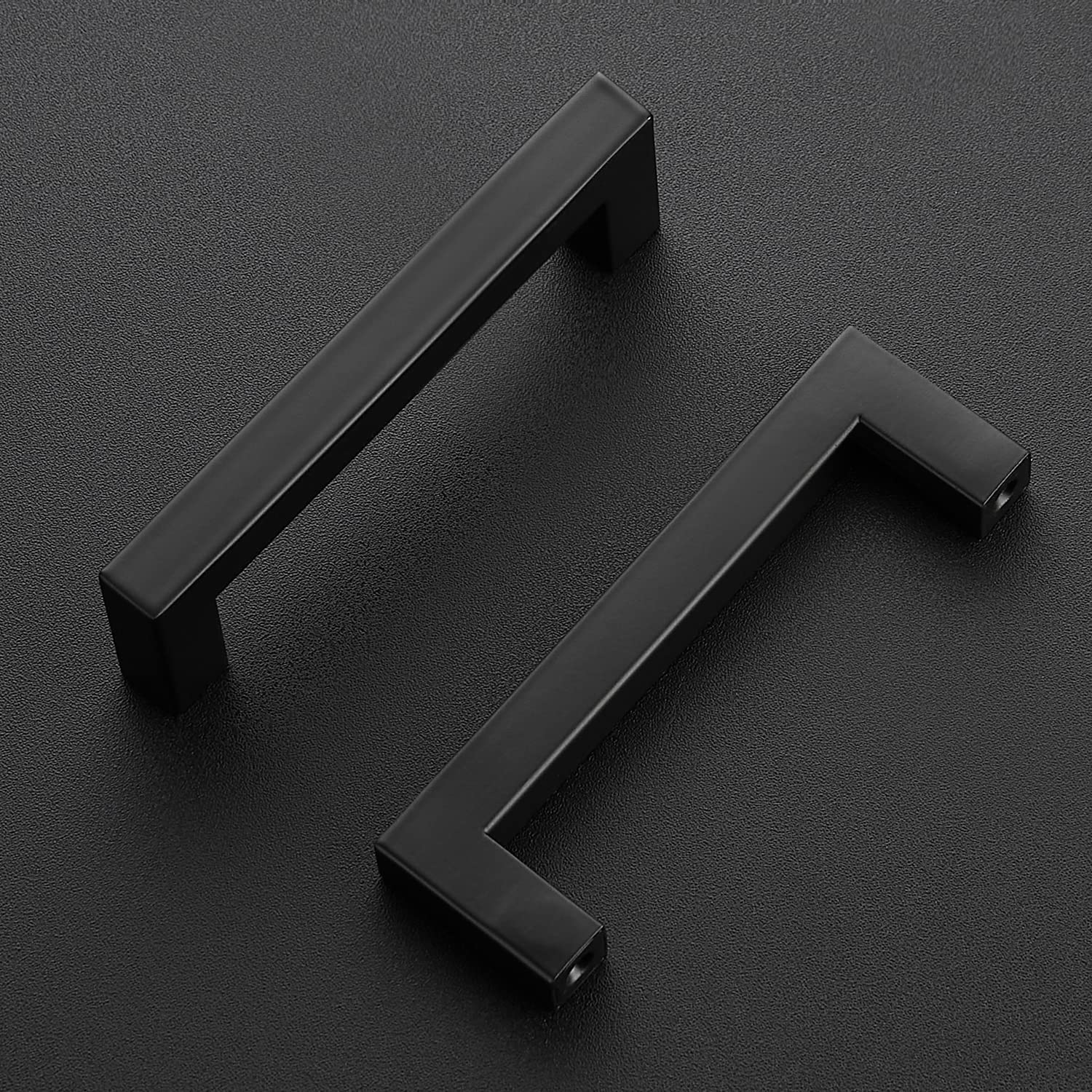 Ravinte 20 Pack 4 Inch Black Cabinet Pulls - Square Matte Black Kitchen Cabinet Handles with Screws - Perfect for Modern Kitchen Cabinets, Dressers & Bathroom Vanities