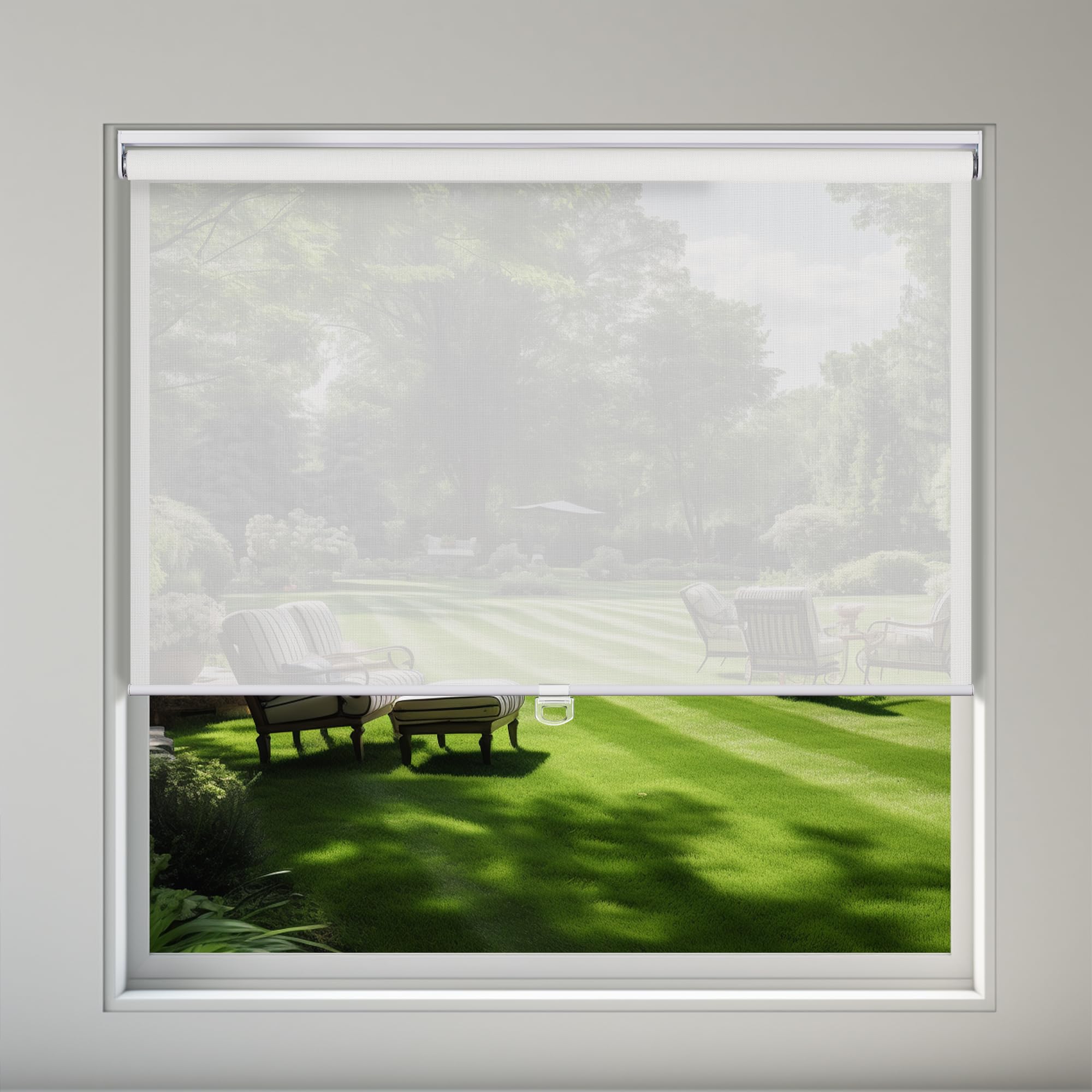 UV Protection Cordless Roller Shades - 5% Openness, White 30x76