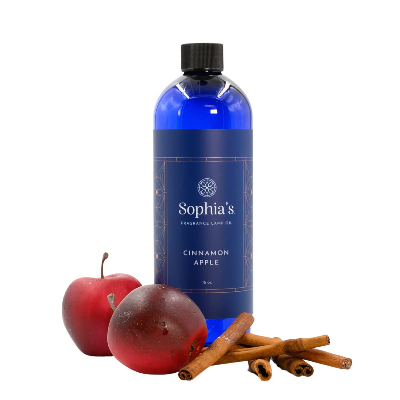 Sophia's Premium Cinnamon Apple Fragrance Lamp Oil Refills - 16oz Scented Oil for Effusion & Redolere Lamps - Made in USA - Perfect for Home Aromatherapy, Relaxation & Creating Cozy Atmosphere