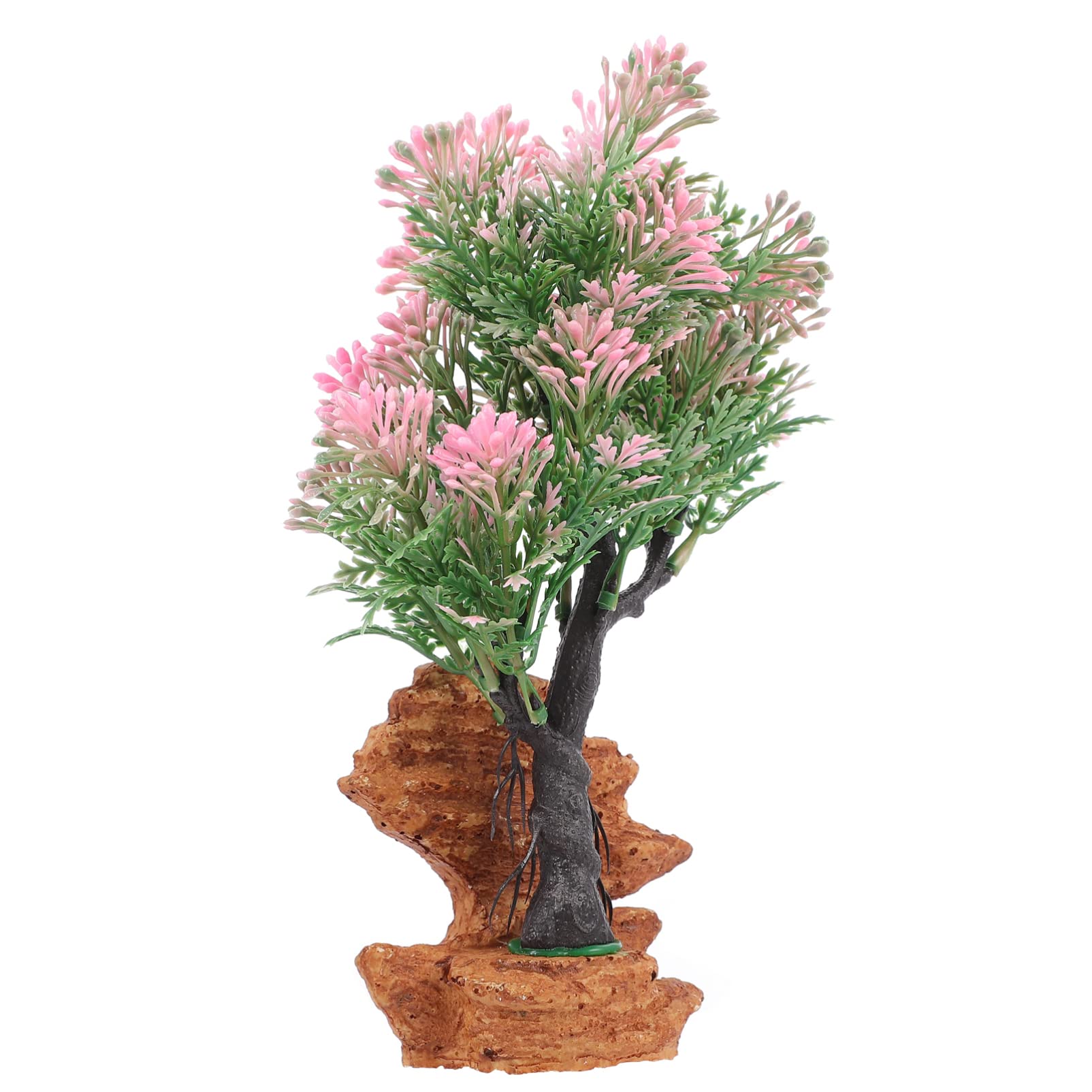 NUOBESTY Artificial Aquarium Tree Plant - Plastic Turtle Tank Decor, Fish Tank Ornament for Home Decor - Perfect for Reptile Habitats & Aquascaping