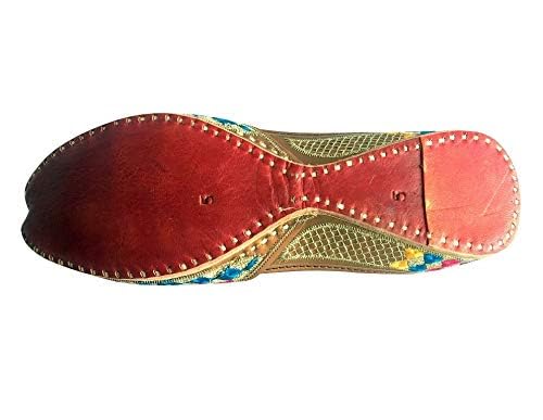 Women's Phulkari Punjabi Jutti Khussa Shoes - Handmade Ethnic Mojari Footwear for Weddings & Festivals - Traditional Rajasthani Embroidered Flats for Indian Bridal, Cultural Events & Boho Fashion