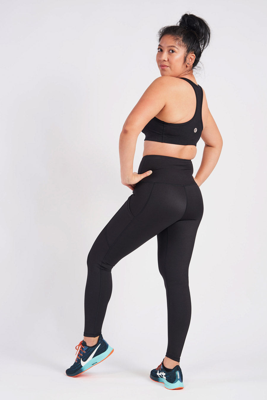 Petite Smart Pocket Full Length Tight - Black | Slimming Yoga Pants for Women | Perfect for Workouts, Running & Lounge Wear
