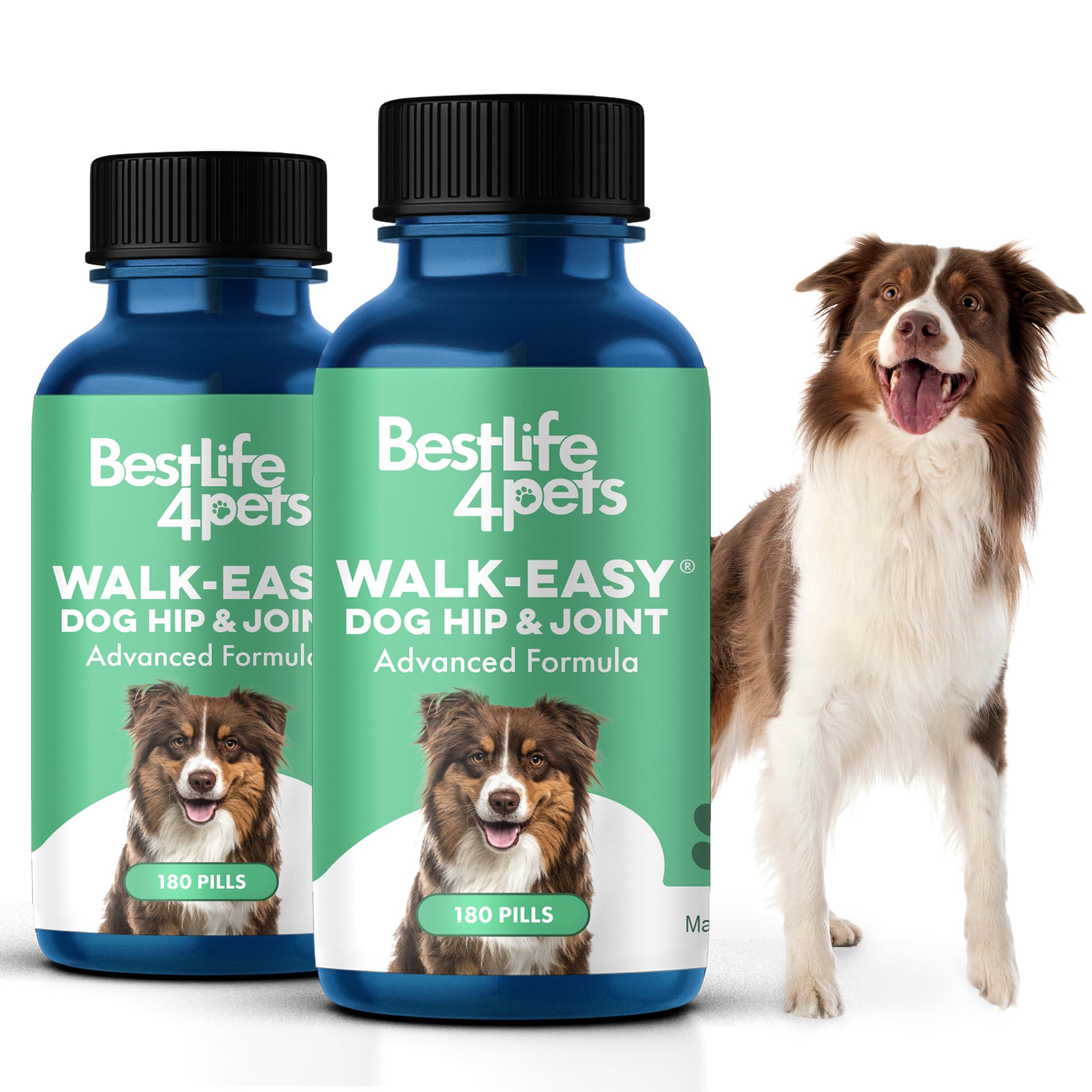 Premium Natural Dog Hip & Joint Supplement - Extra Strength Arthritis Pain Relief for Dogs with Mobility Issues, Hip Dysplasia & ACL Tears | 180 Tiny Chewable Pills for Senior Dogs & Active Pets | Supports Joint Health & Reduces Inflammation