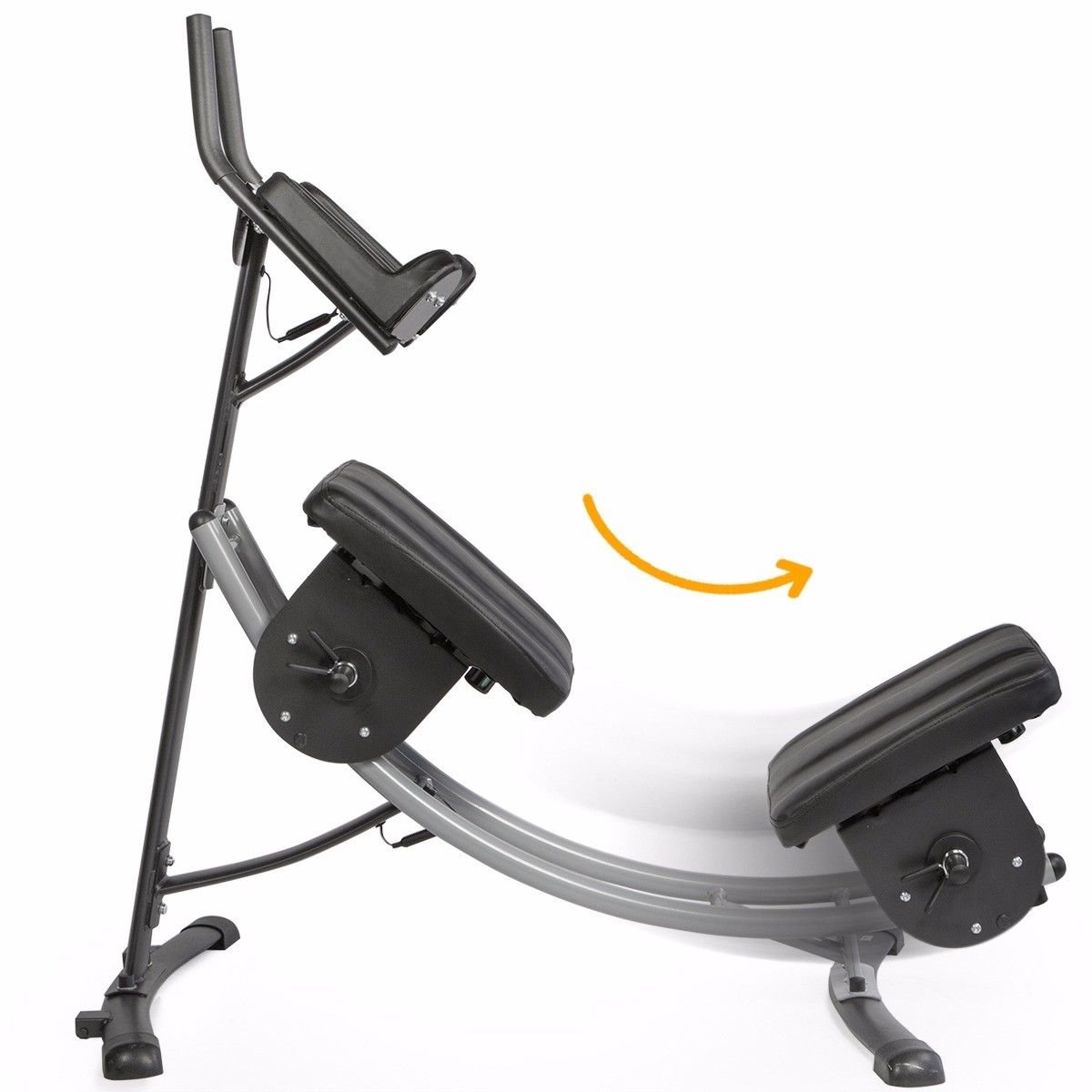 XtremepowerUS Ab Machine - Abdominal Workout Equipment for Core Strength, Home Gym Fitness, Silver/Black - Perfect for Home Workouts & Toning Abs