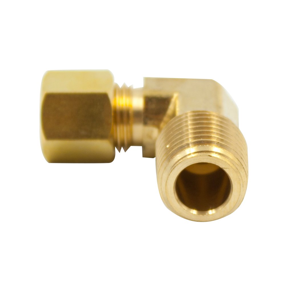 High-Quality Brass Compression Tube Fitting - 90 Degree Male Elbow (1, 1/2