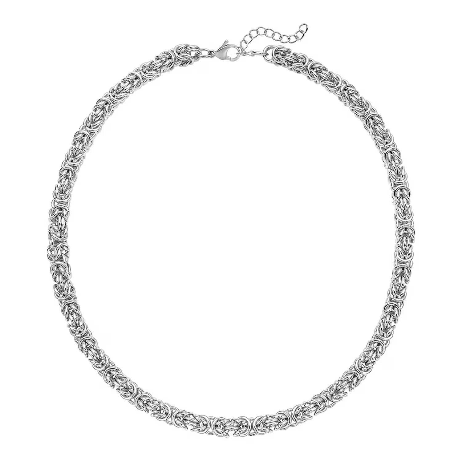 Shop LC Women's Stainless Steel Byzantine Link Chain Necklace - 20-22 Inch Length, 92.2 Grams - Elegant Jewelry Gift for Birthday, Anniversary & Special Occasions | Perfect for Parties, Date Nights & Formal Events