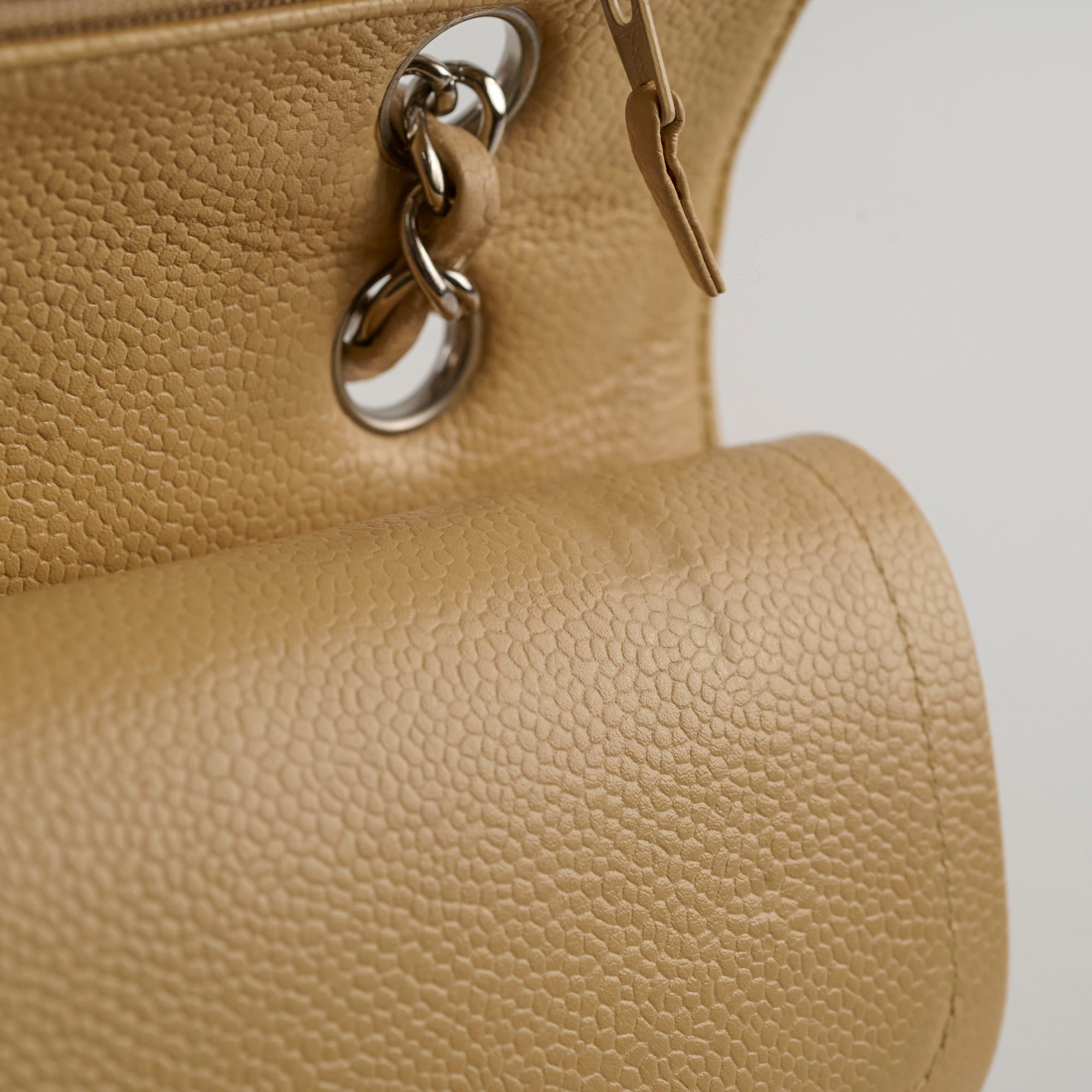 Chanel Medium/Large Caviar Double Classic Flap Bag in Beige - Luxury Handbag for Women, Perfect for Work, Parties & Everyday Use