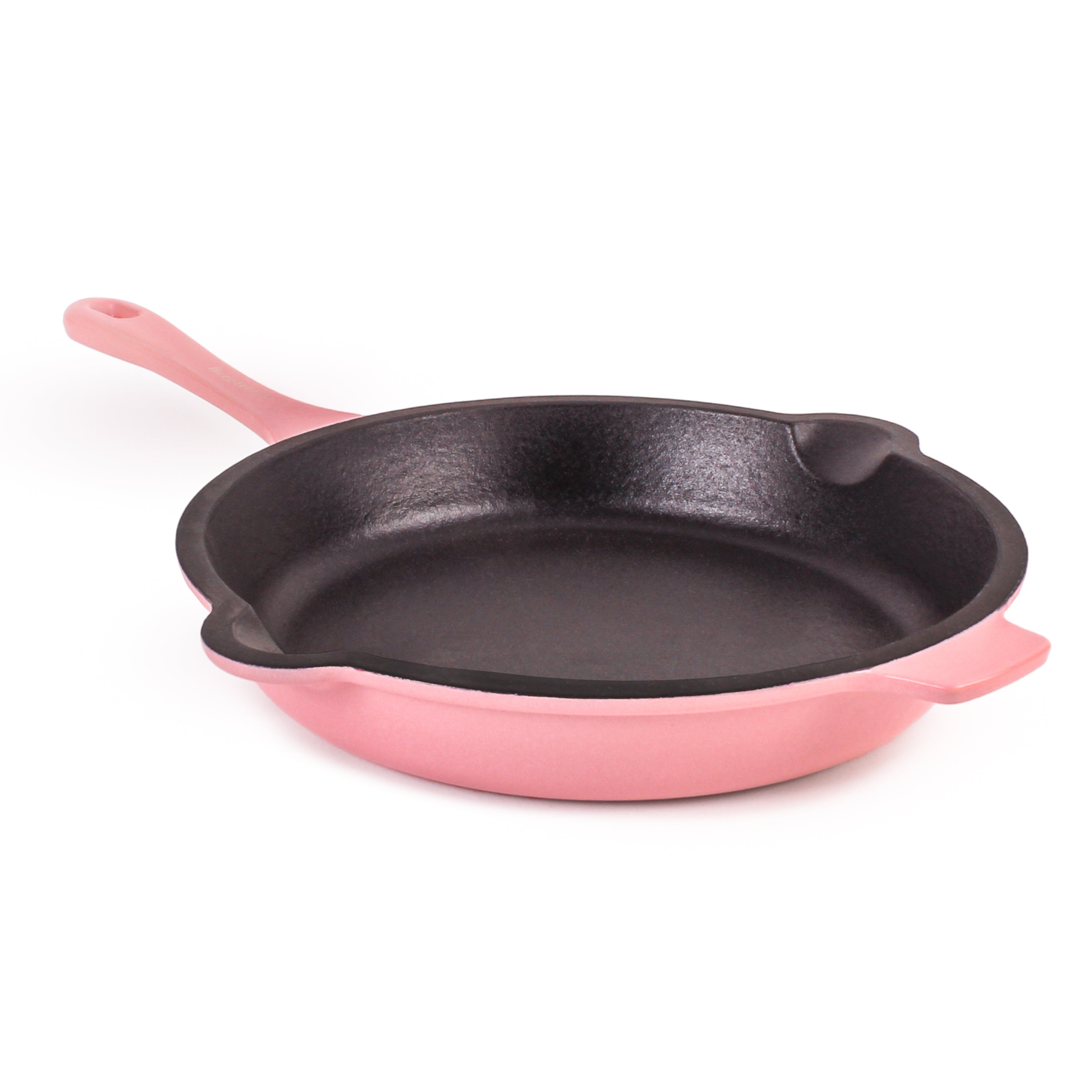 BergHOFF Neo 10-Inch Cast Iron Skillet with Lid, Pink - Pre-Seasoned Non-Stick Frying Pan for Stovetop, Oven & Grill Use - Perfect for Searing, Baking & Sauteing