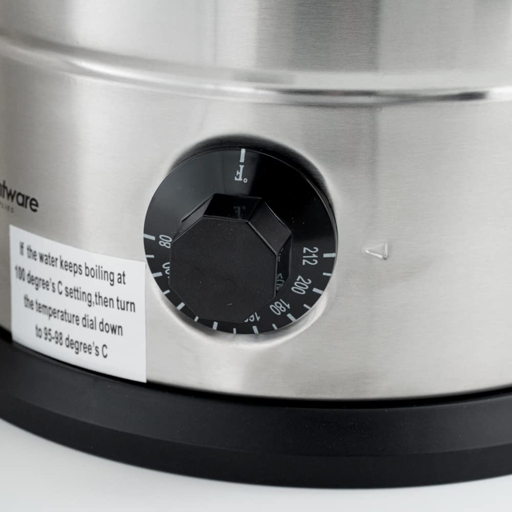 Restaurantware Restpresso 3 Gallon Commercial Coffee Dispenser - 120V/1000W Stainless Steel Hot Water Urn with Adjustable Thermostat & No-Drip Spigot - Large Double-Wall Coffee Maker for Cafes, Offices & Catering Events (Serves 67 Cups, Silver 13/0 Stainless Steel)