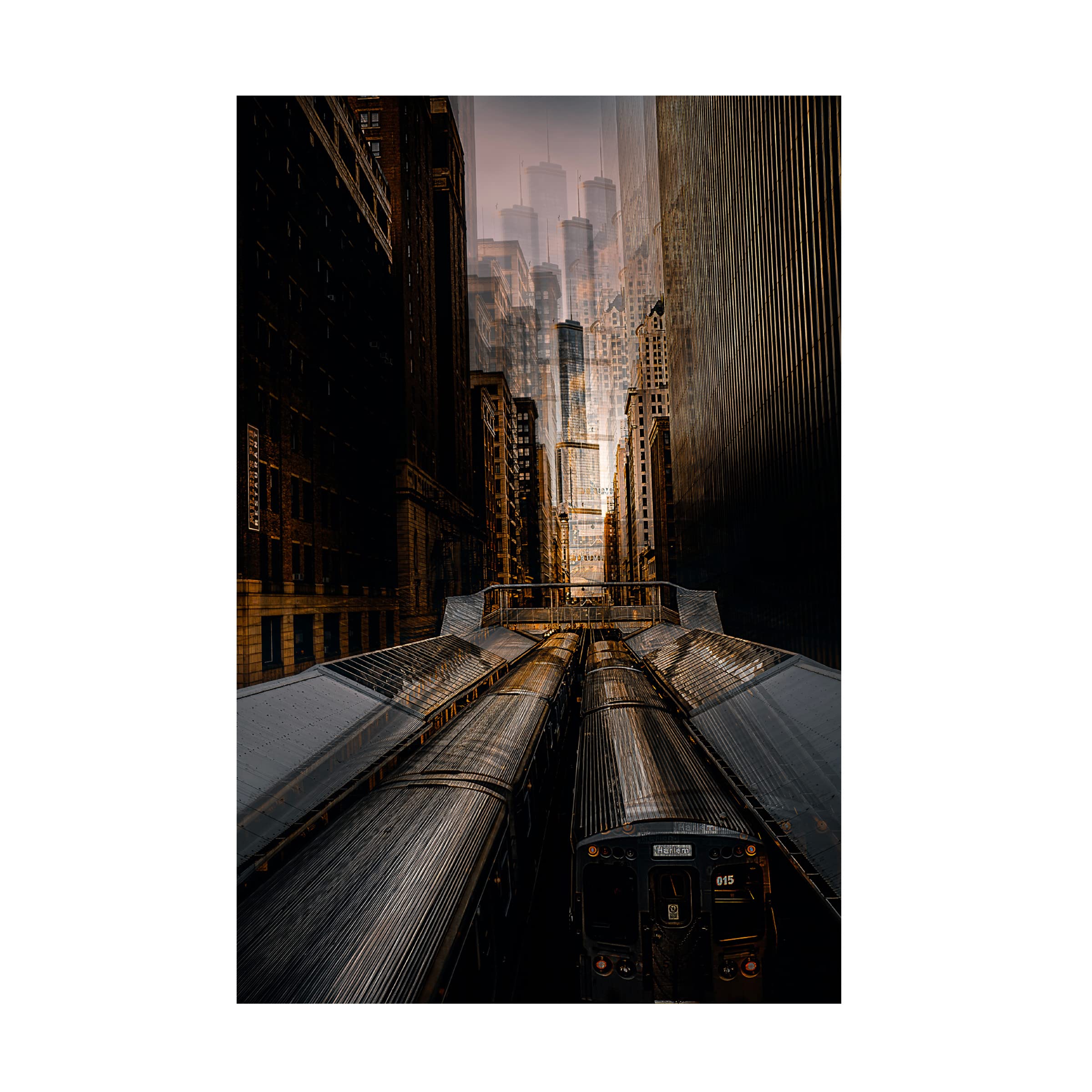 Trademark Fine Art 'Chicago Station 2' by Carmine Chiriaco - Stretched Canvas Wall Art for Living Room, Office & Home Decor | Modern Cityscape Painting
