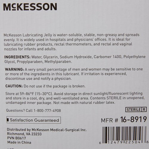 McKesson Sterile Lubricating Jelly - Water-Based Personal Lubricant for Medical Exams & Intimacy | 4 oz Tube | Latex Safe | Gynecologist Recommended | Ideal for Catheter Insertion & Sensitive Skin Care