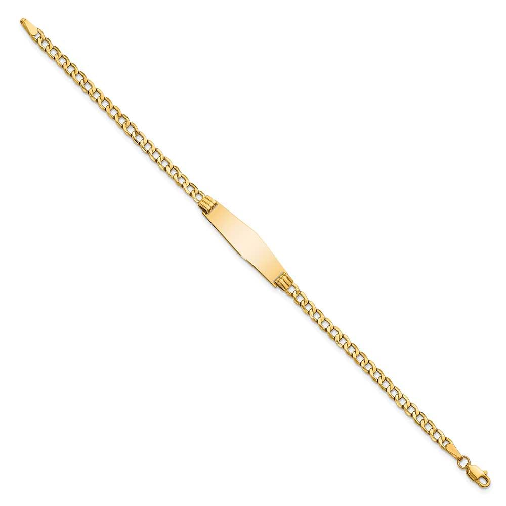 14K Gold Soft Diamond Shape ID Bracelet for Women - Elegant Personalized Name Bracelet for Gifts, Anniversaries & Special Occasions