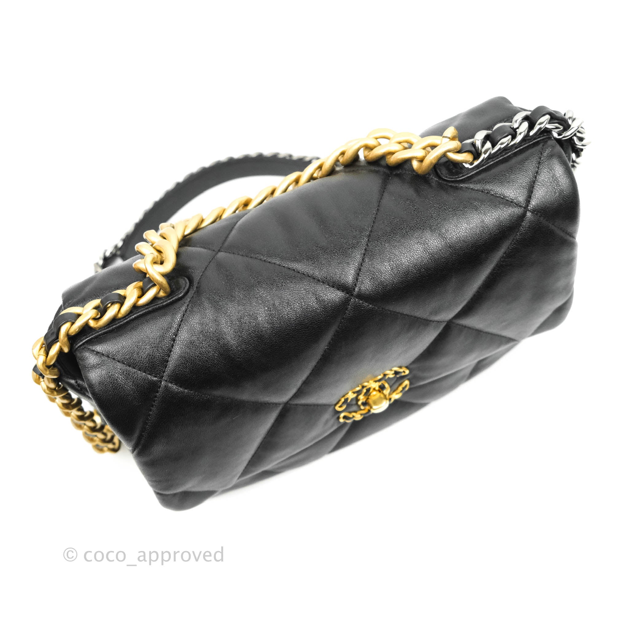 Chanel 19 Medium Flap Bag in Black Goatskin Leather with Mixed Hardware - Luxury Handbag for Women, Perfect for Work, Evening Events & Everyday Use