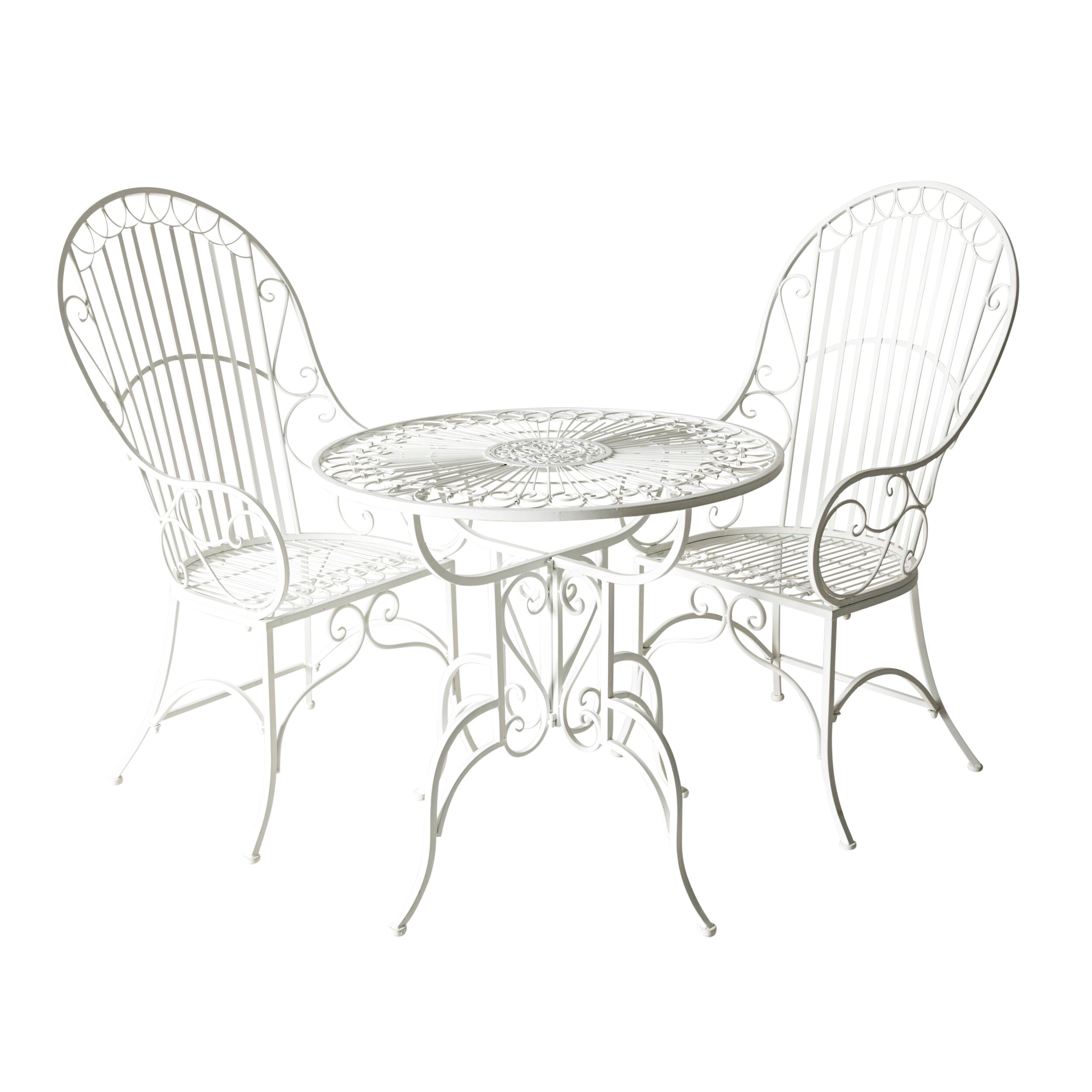 White Arles Garden Table - Outdoor Patio Dining Set for Backyard, Deck, and Poolside Relaxation