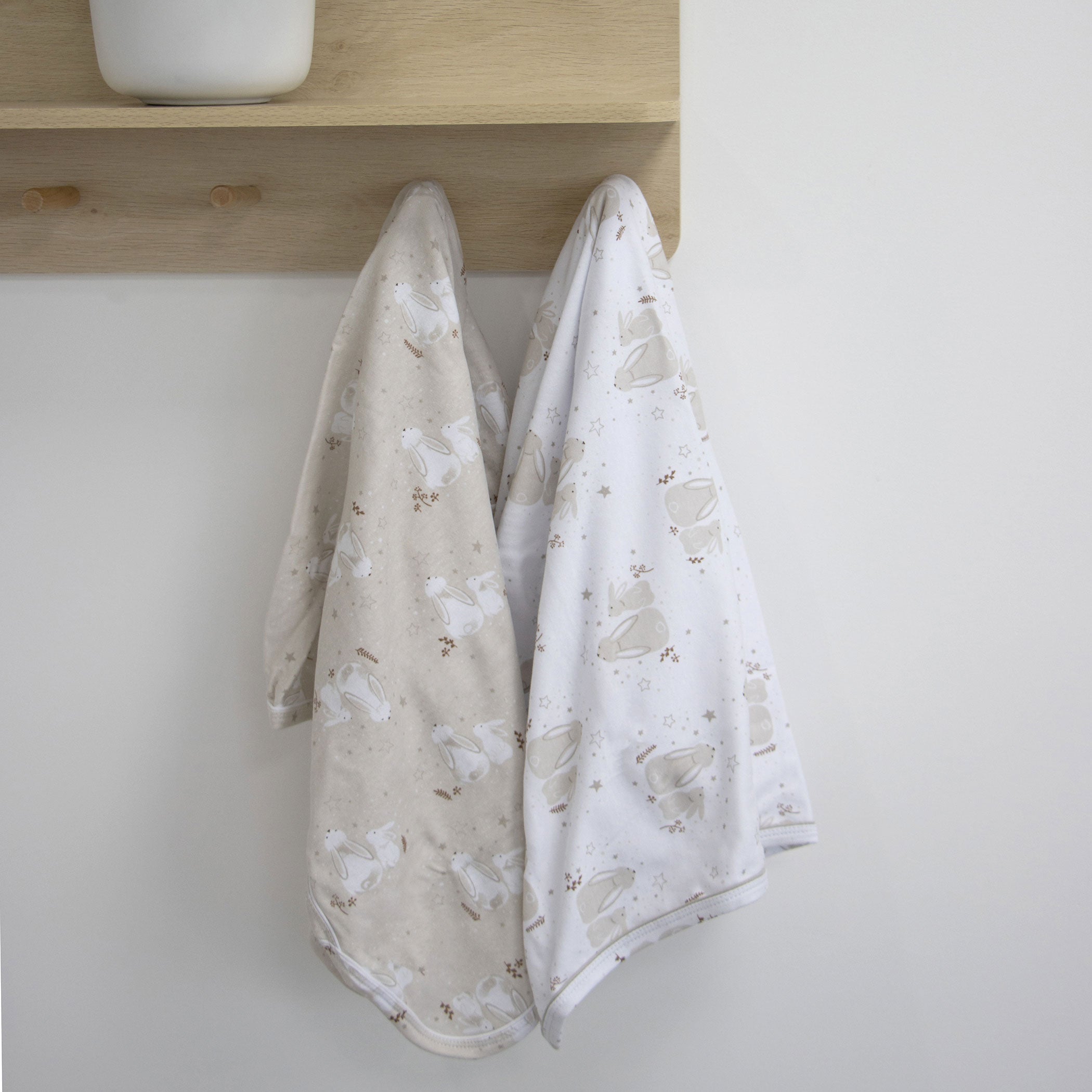Bunny Dreams 2-Pack Soft Jersey Baby Swaddle Wraps - Cozy & Breathable for Newborns - Perfect for Sleeping, Swaddling, and Nursery Time