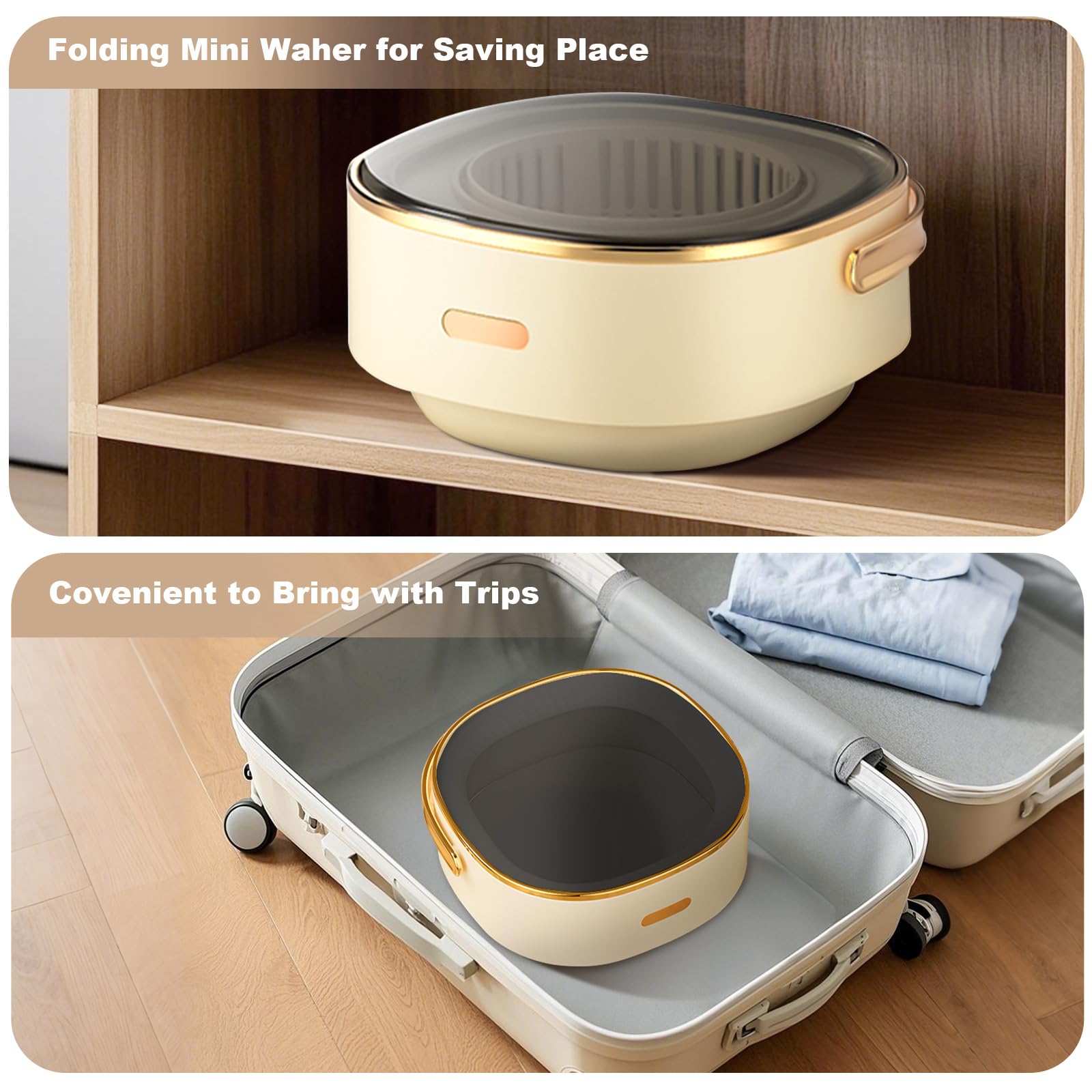 Portable Mini Washing Machine 13L - 3 Cleaning Modes for Baby Clothes, Underwear & Socks - Compact Foldable Design for Apartments, Dorms, Camping & Travel - Perfect for Small Spaces & On-the-Go Laundry Needs