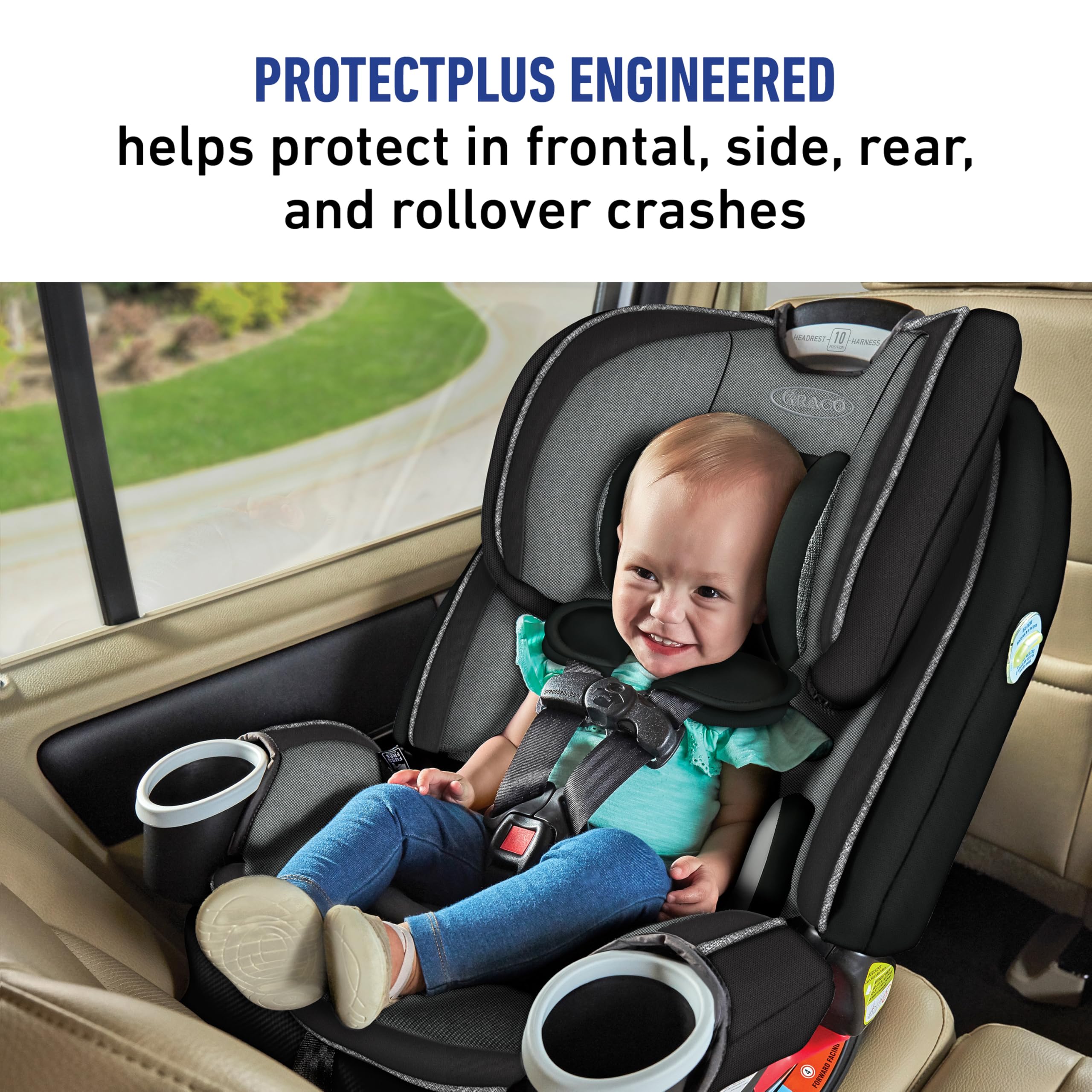 Graco 4Ever DLX 4-in-1 Convertible Car Seat for Infants to Toddlers (10 Years Use) - Rear Facing, Forward Facing, Highback Booster & Backless Booster Options - Perfect for Family Travel, Road Trips & Everyday Commute