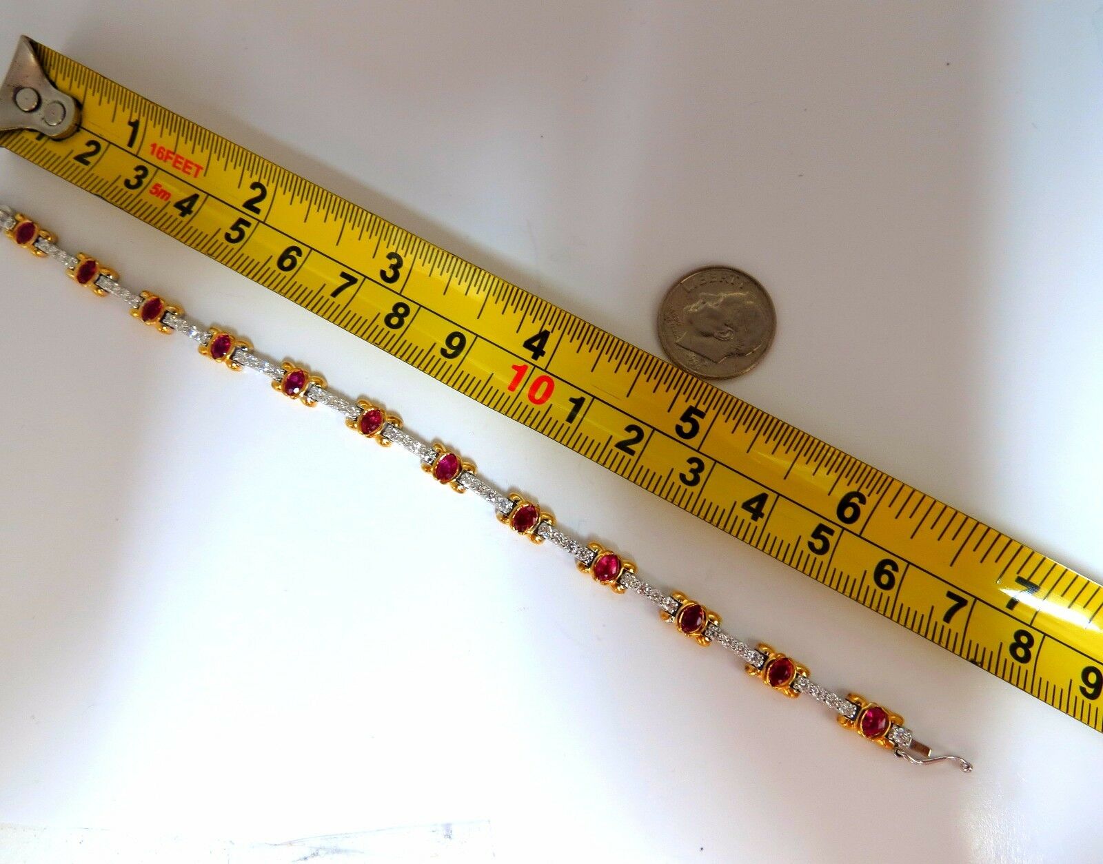 3.76ct Natural Ruby & Diamond Tennis Bracelet in 14K Gold - Vivid Red Gemstone Jewelry for Women, Perfect Gift for Anniversary, Valentine's Day & Special Occasions