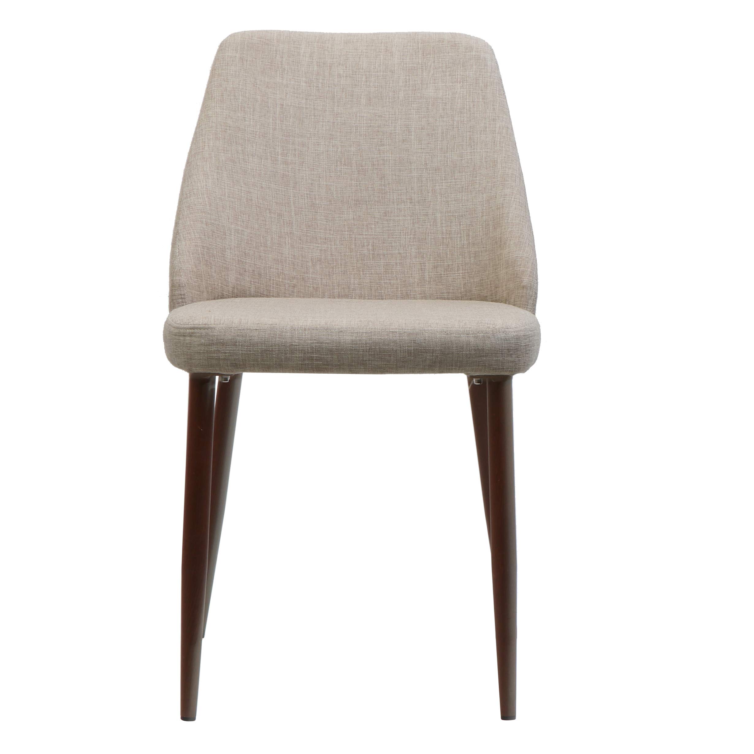 Christopher Knight Home Marlee Mid-Century Modern Fabric Dining Chairs Set of 2 - Dark Walnut Wood Legs, Wheat Upholstery - Perfect for Kitchen, Dining Room & Breakfast Nook