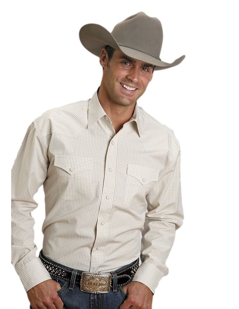 Stetson Men's Snap Check Shirt - Classic Plaid Western Button-Up Shirt for Casual Wear, Outdoor Adventures & Country Style Fashion