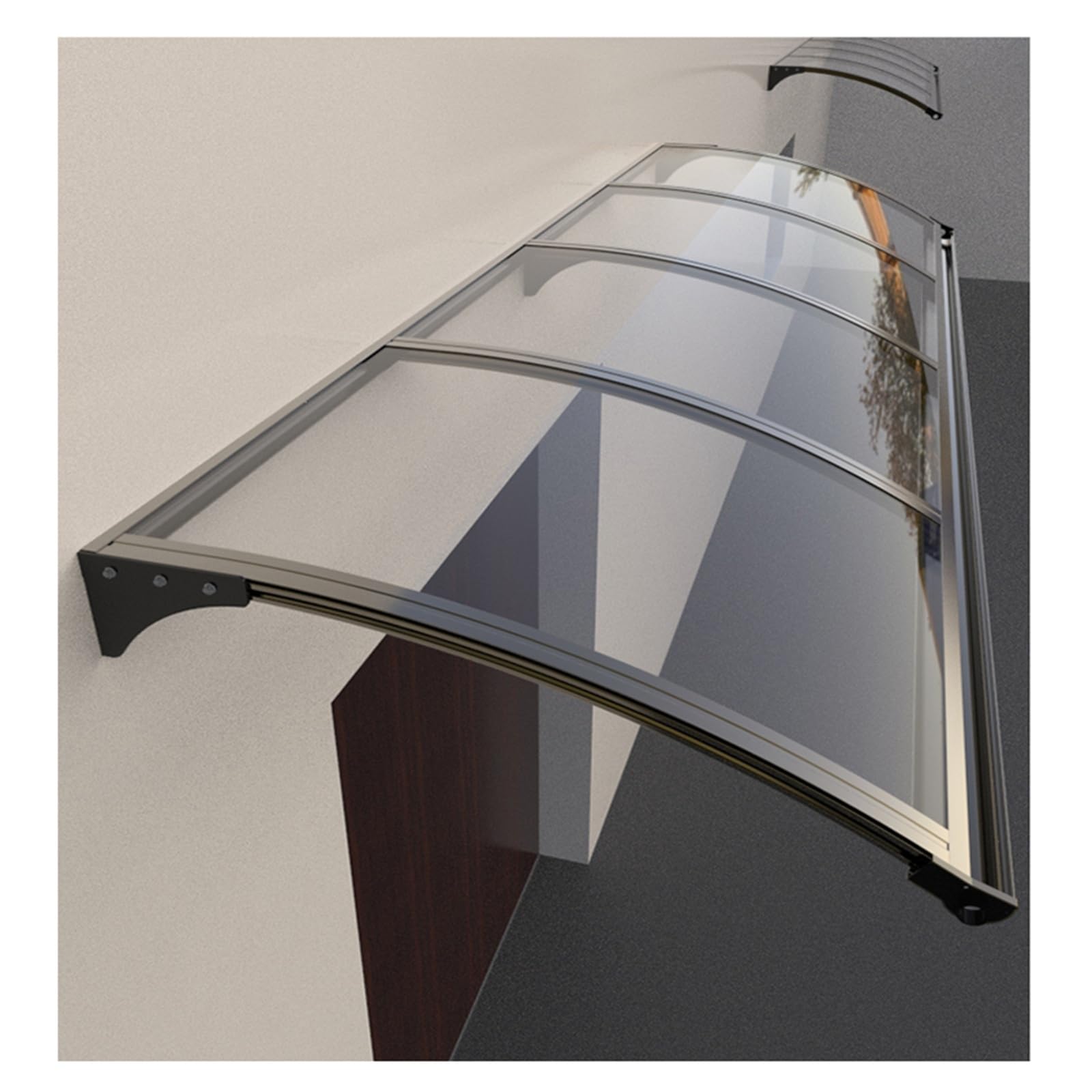 Durable Aluminum Alloy Door Awning - 60x160cm/24x63in Weatherproof Exterior Canopy with Solid Sheet & Easy Installation - Perfect for Patio, Front Door, and Window Protection