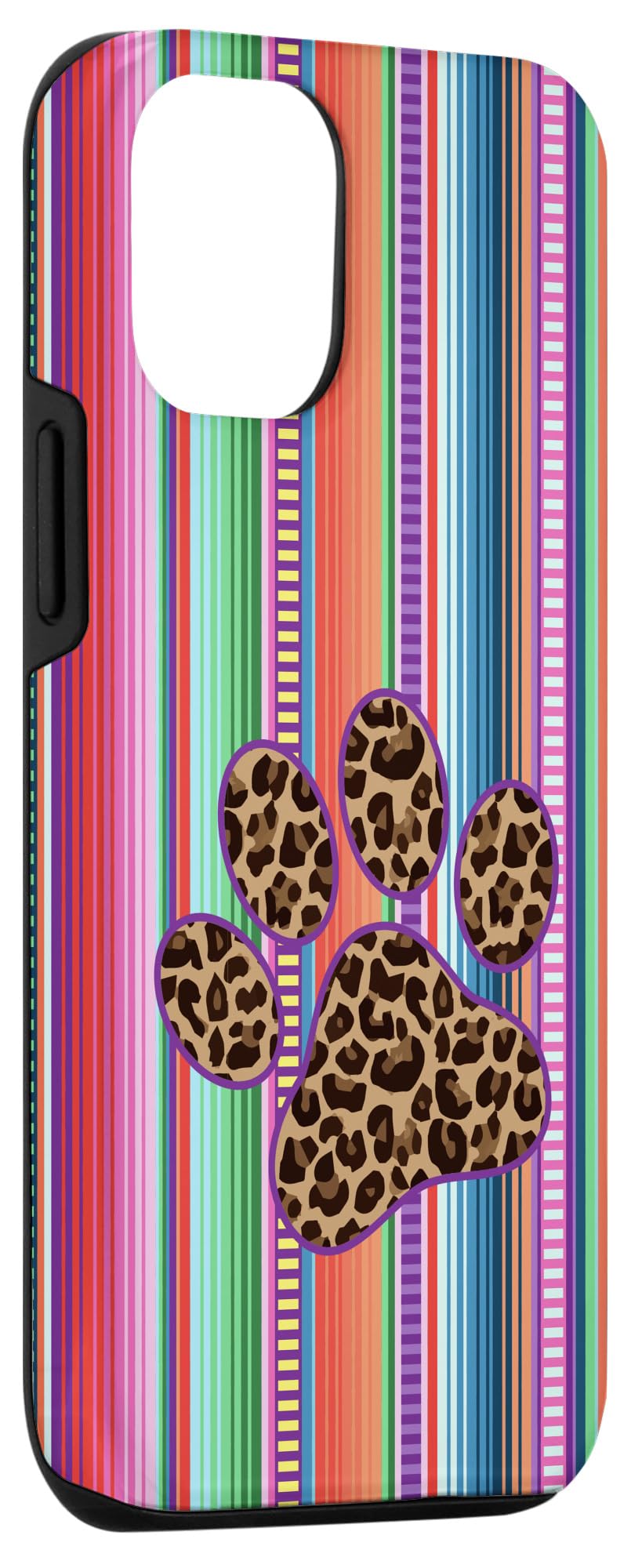iPhone 12/12 Pro Case - Cute Animal Print Design with Dog, Cat, Paw, Leopard & Cheetah Patterns - Mexican Serape Style Phone Cover for Women & Men - Perfect for Daily Use, Travel & Fashion Accessories