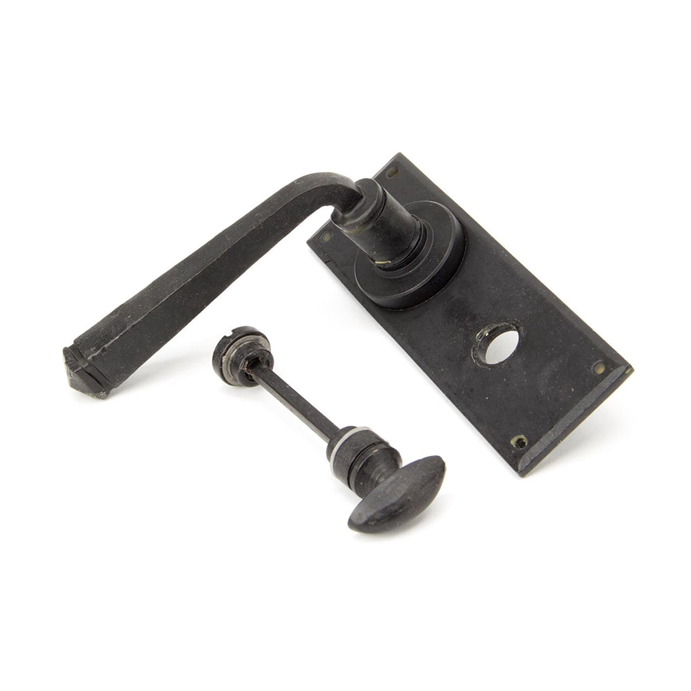 Black Beeswax Avon Exterior Door Lever Handles with Bathroom Privacy Lock - Durable Brass Hardware for Home Entry Doors, Bathrooms & Bedrooms