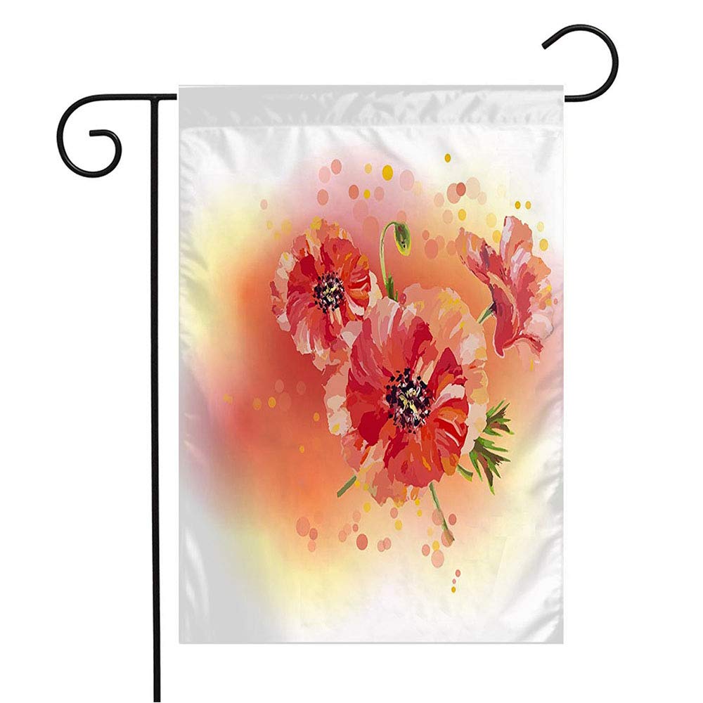 Wildflower Garden Flag - 12x18 Inch Red Poppies Floral Design for Outdoor Patio, Lawn & Home Decor | Seasonal Spring & Summer Holiday Decoration | Perfect Gift for Nature Lovers