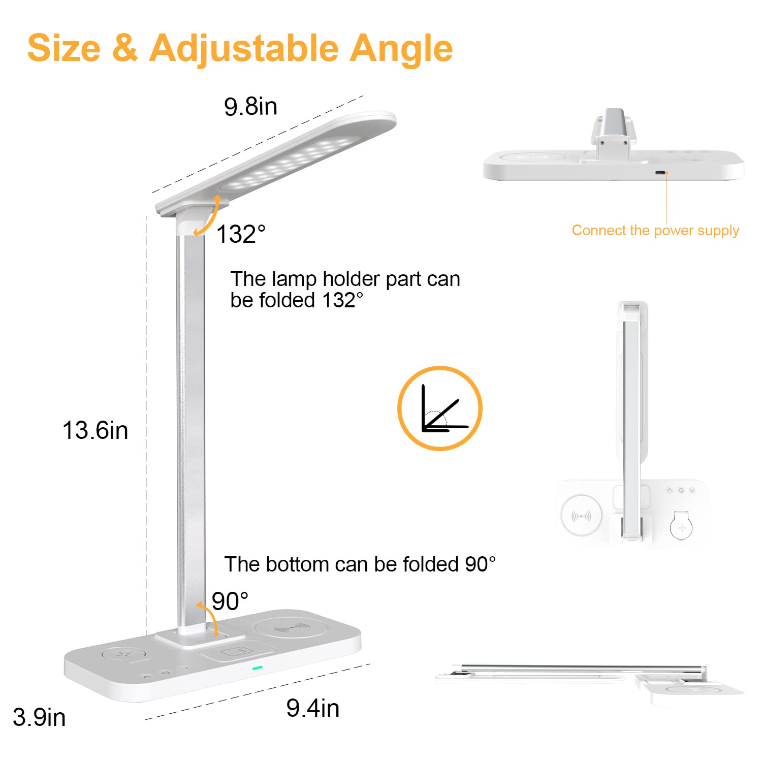 EMIE 3-in-1 LED Desk Lamp with Touch Control - Adjustable Eye-Caring Light for Home Office, Study & Bedroom | 3 Lighting Modes, Night Light Function for Reading, Working & Relaxing
