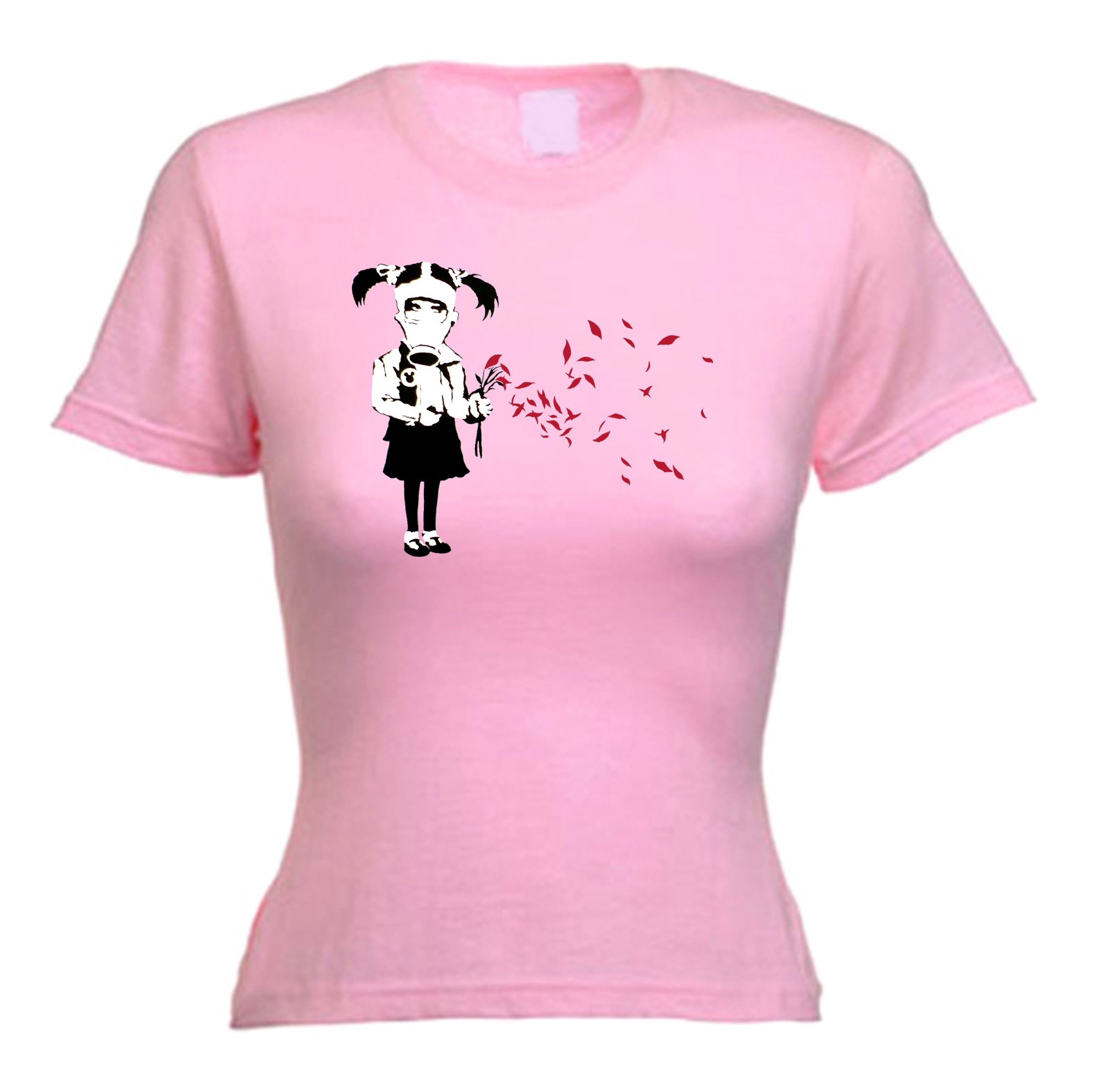 Banksy Gas Mask Graphic T-Shirt for Women | Vintage Streetwear Style | Perfect for Casual Wear, Concerts & Urban Fashion