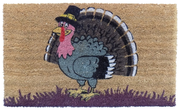 Premium Turkey Vinyl Coir Doormat - Non-Slip, Durable & Waterproof Entryway Rug for Home, Office & Outdoor Use - Perfect for Front Door, Patio & Mudroom Decor